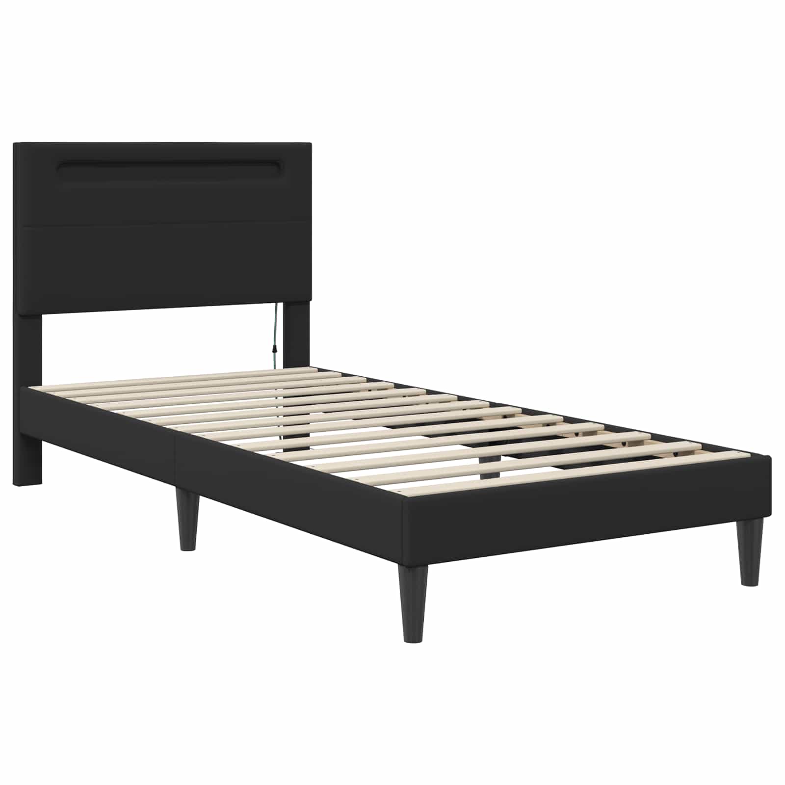 Krevetna konstrukcija Crna 100 x 200 cm Umjetna koža
