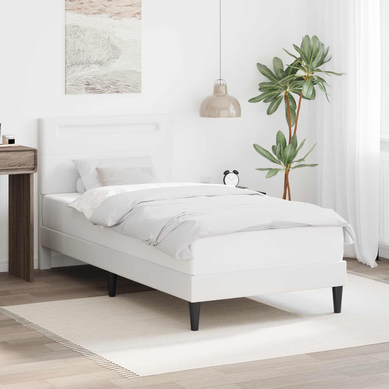 Krevetna konstrukcija Bijela 100 x 200 cm Umjetna koža