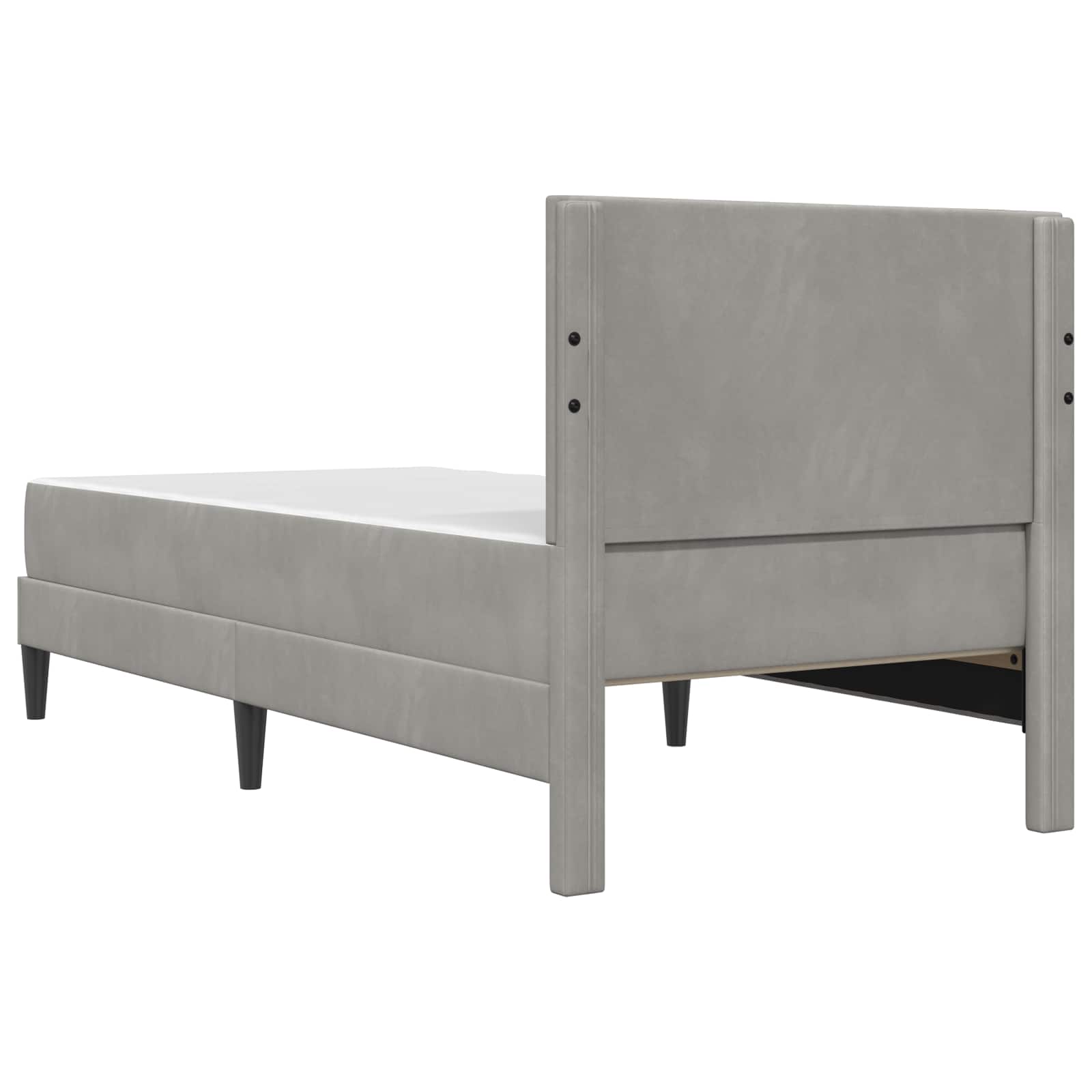 Okvir kreveta s madracem Svijetlo siva 90 x 190 cm Baršun
