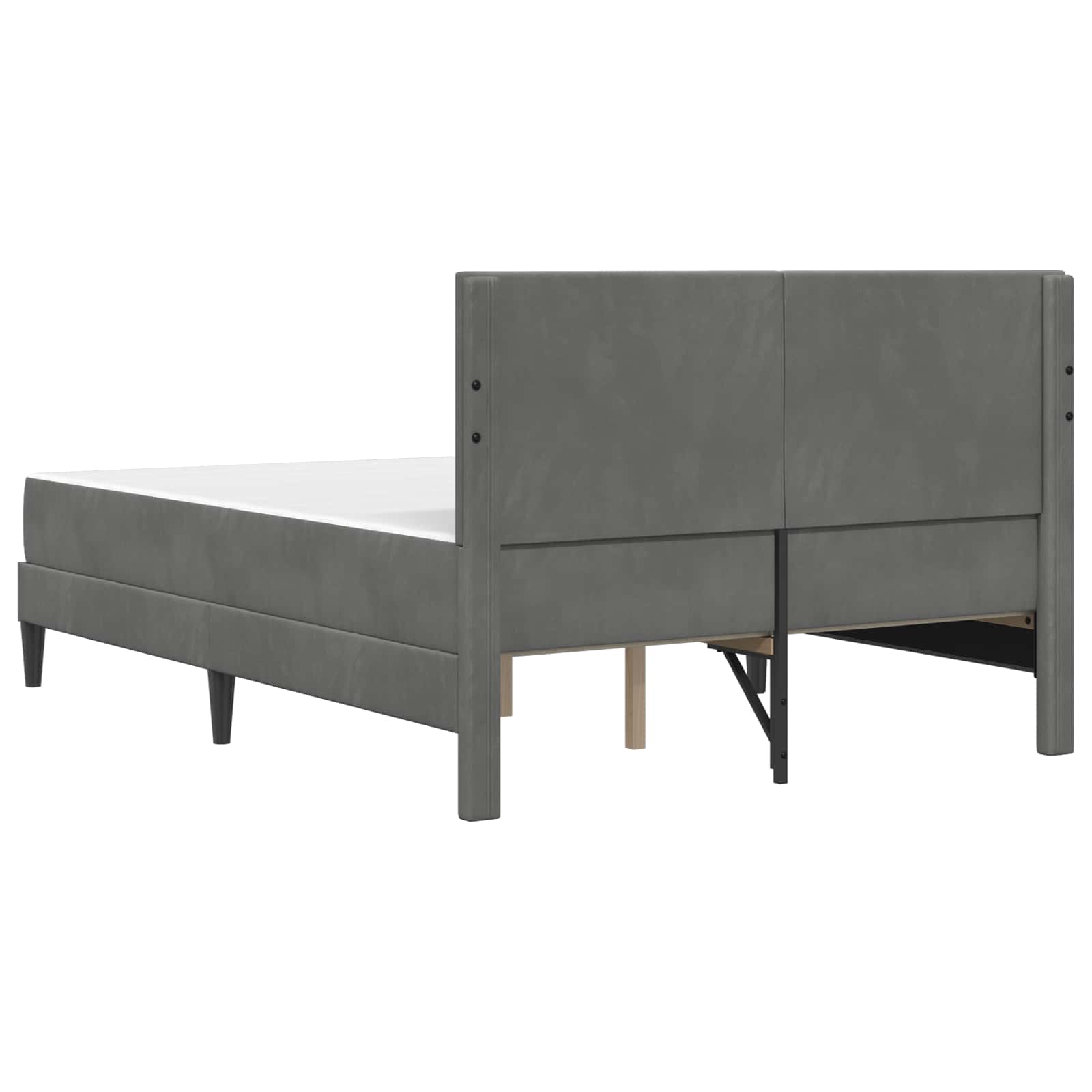 Okvir kreveta s madracem  Tamno siva 120 x 190 cm Baršun