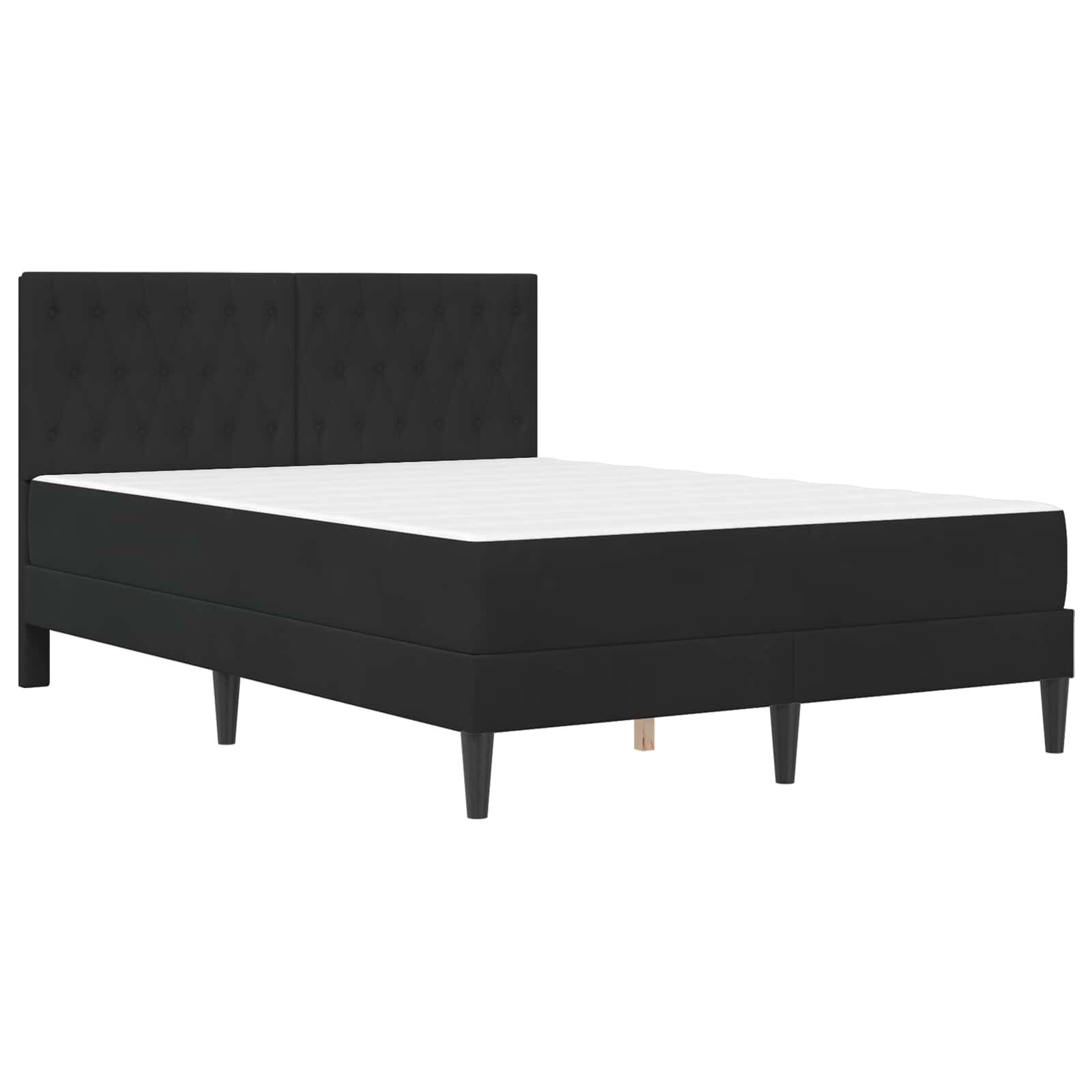 Okvir kreveta s madracem s uzglavljem Crna 140 x 190 cm Baršun