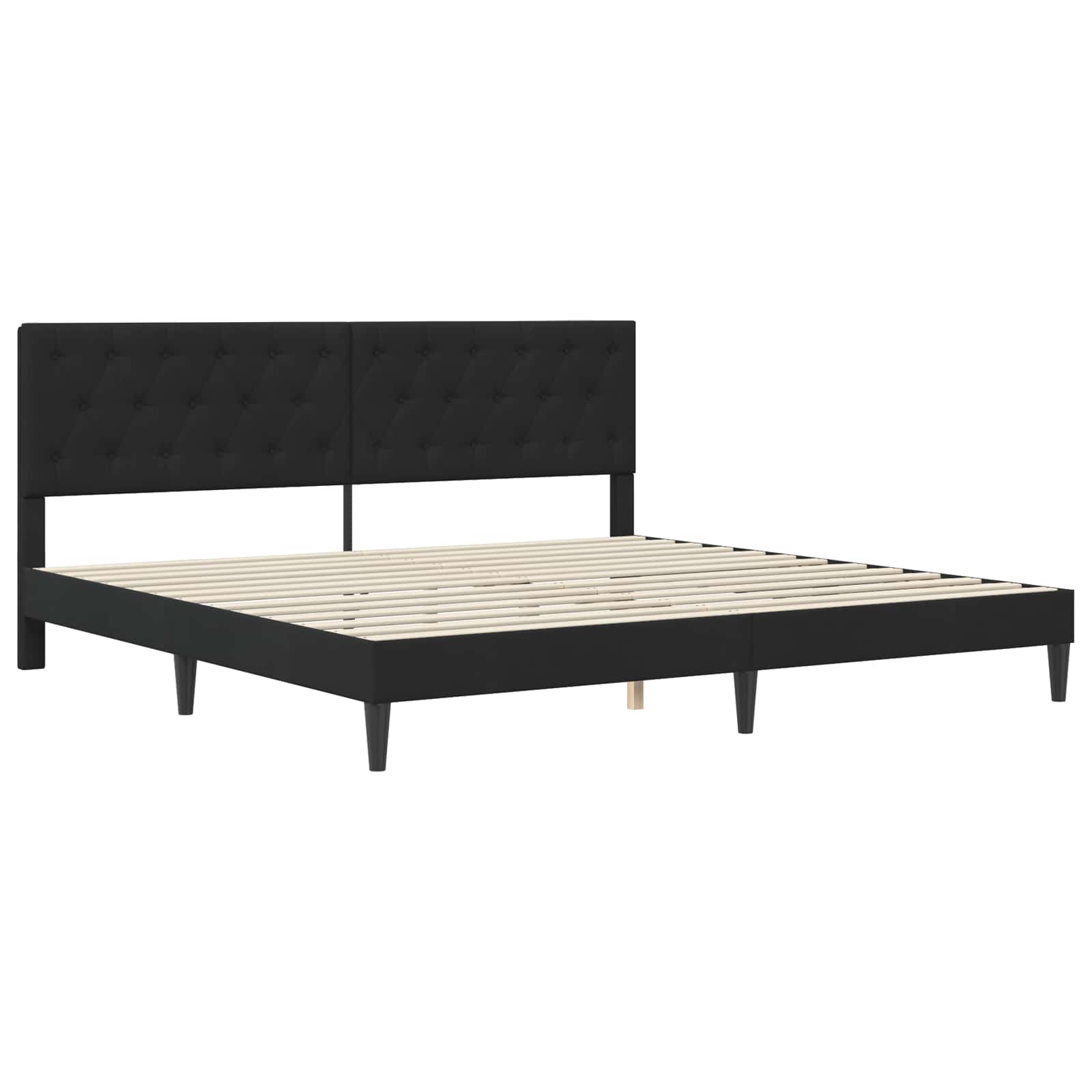 Okvir kreveta s madracem s uzglavljem Crna 180 x 200 cm Baršun