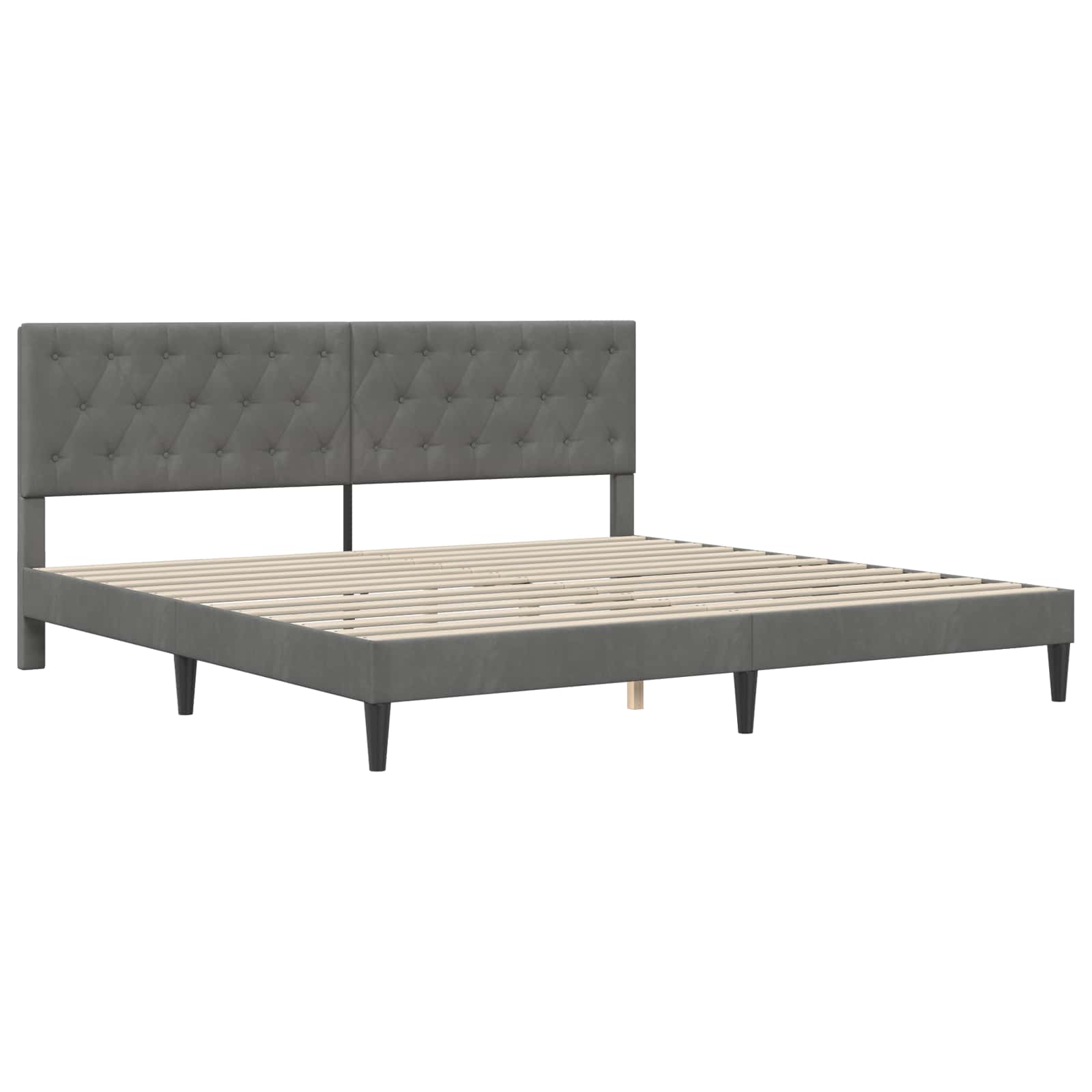 Okvir kreveta s madracem Tamno siva 200 x 200 cm Baršun