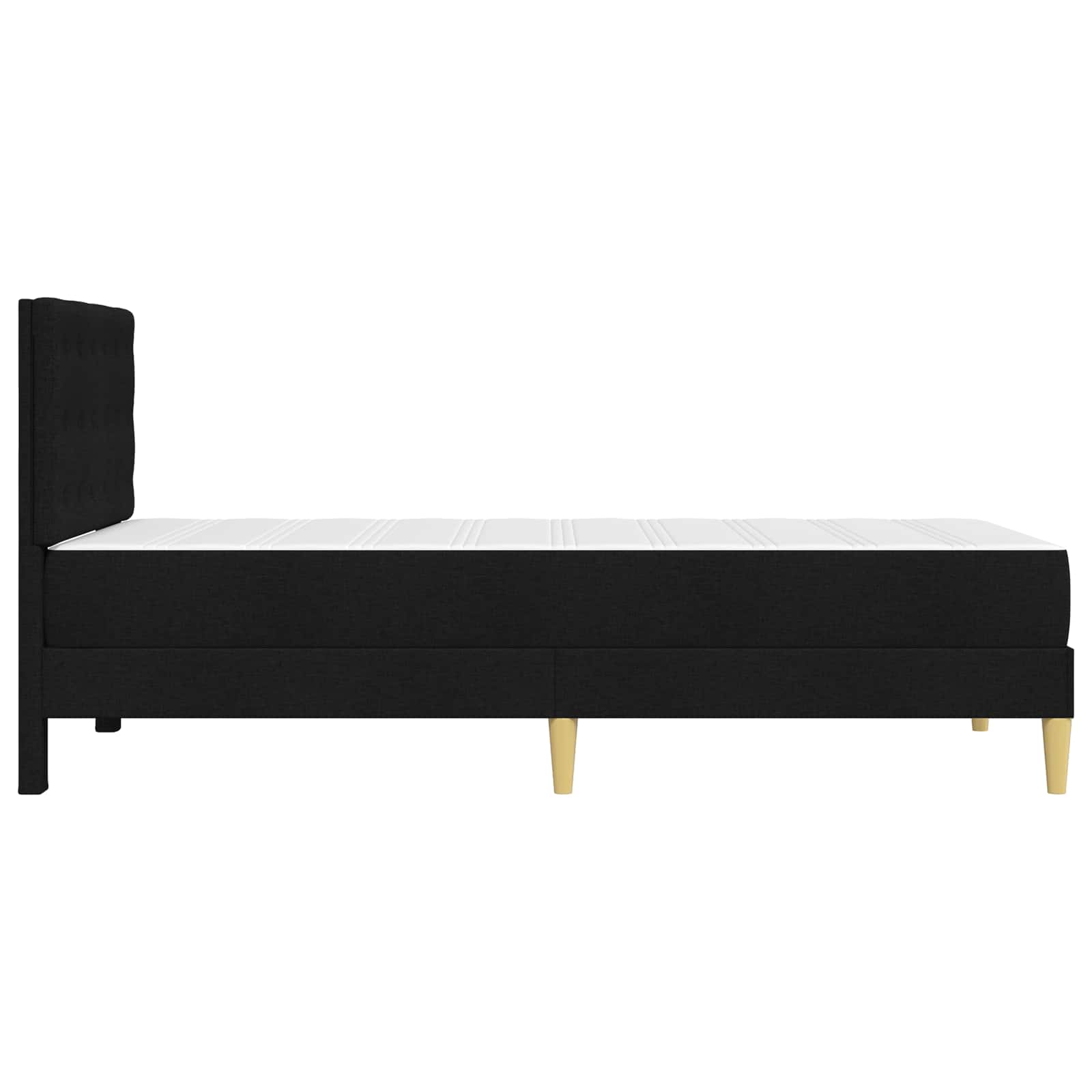 Okvir kreveta s madracem s uzglavljem Crna 90 x 200 cm tkanina