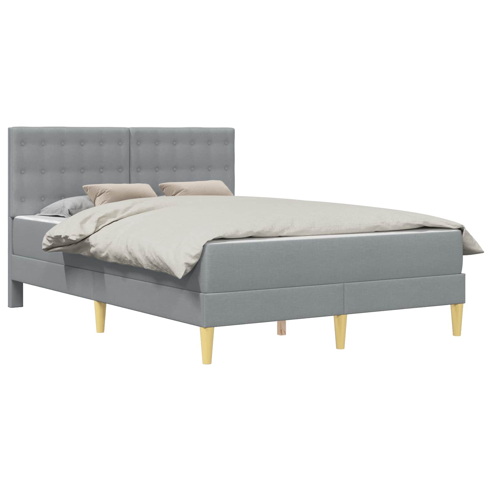 Okvir kreveta s madracem Svijetlo siva 140 x 190 cm tkanina
