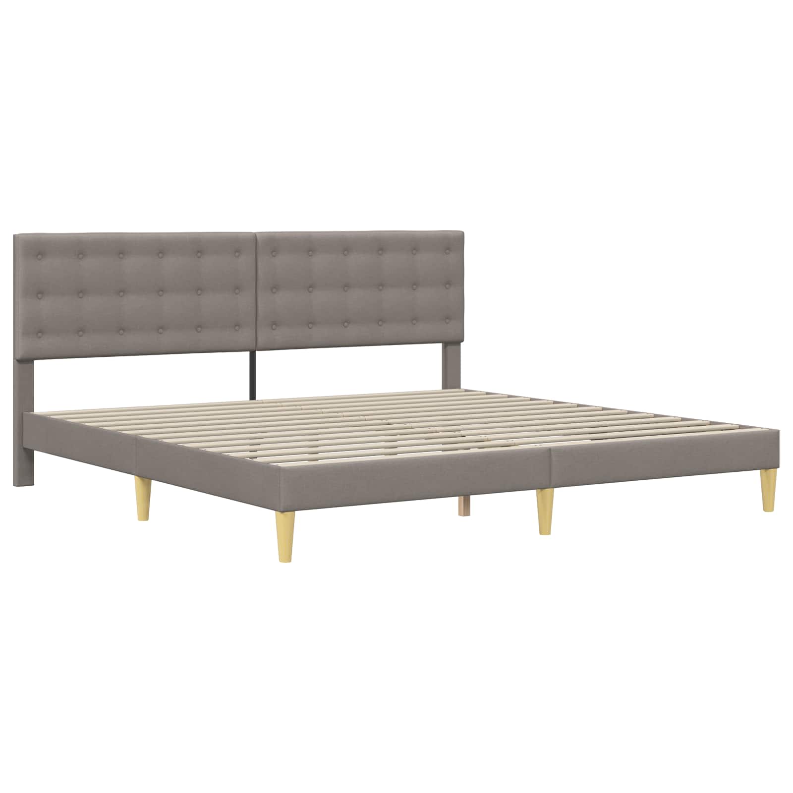 Okvir kreveta s madracem Sivo-smeđa 200 x 200 cm tkanina