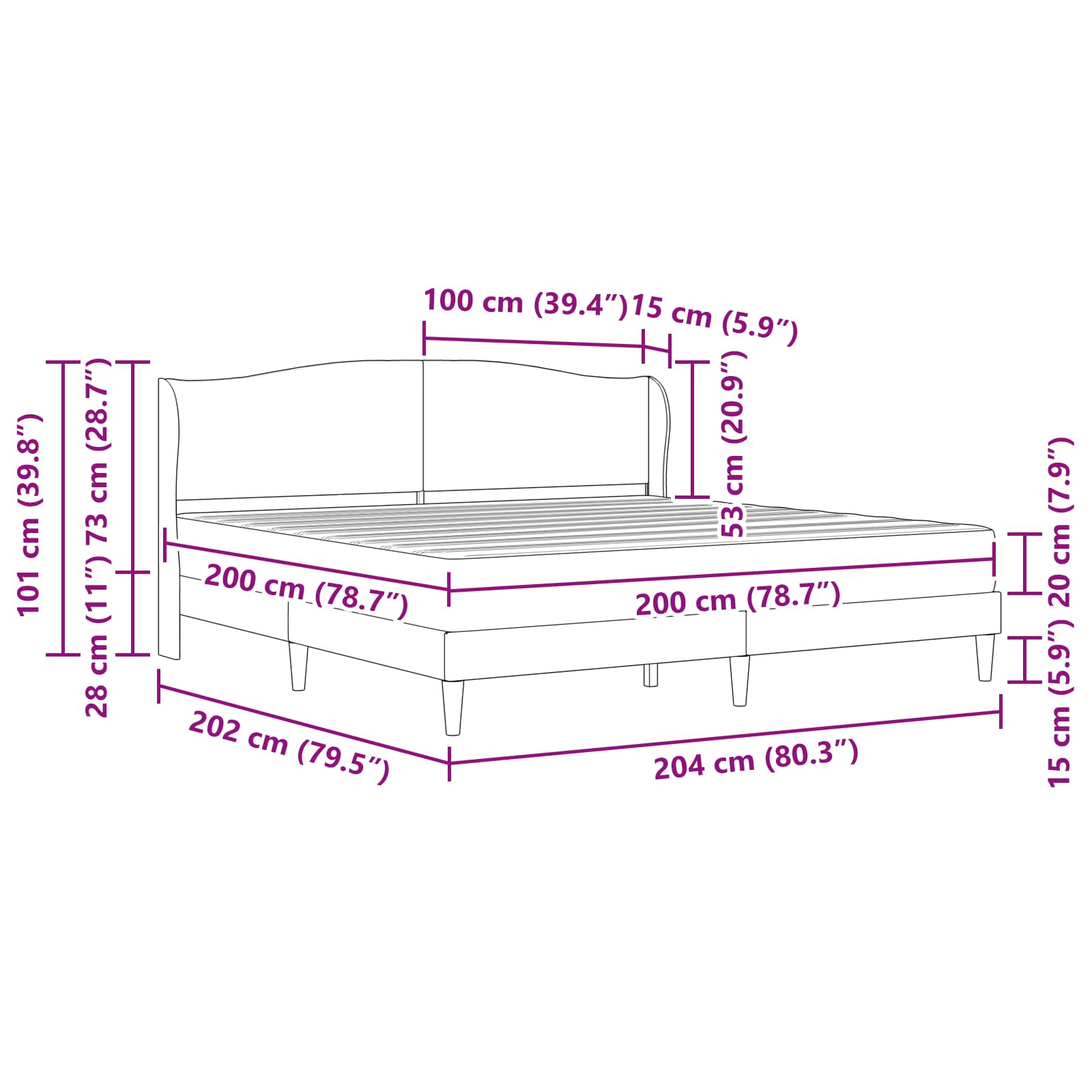 Krevetna konstrukcija Siva 200 x 200 cm Umjetna koža
