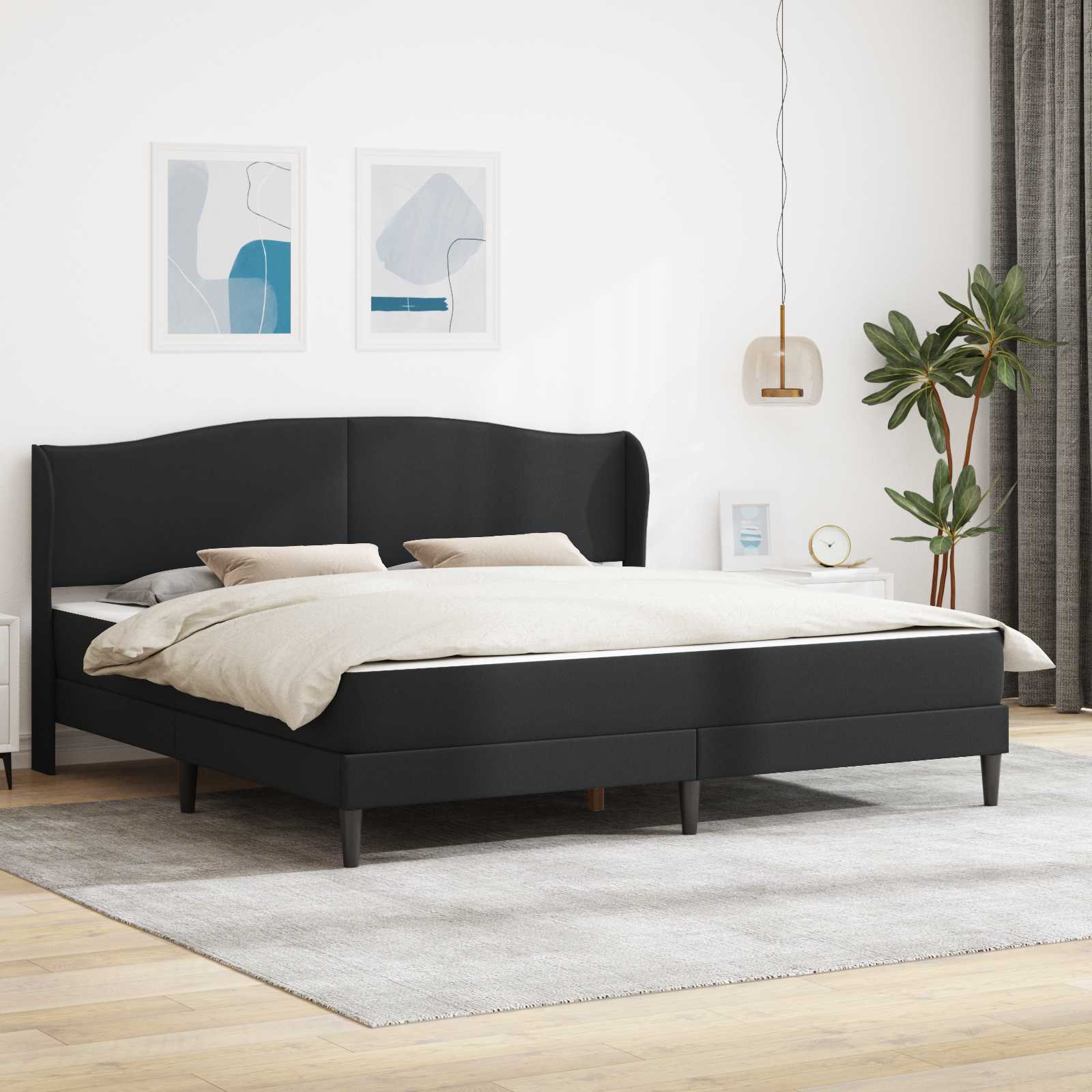 Krevetna konstrukcija Crna 200 x 200 cm Umjetna koža