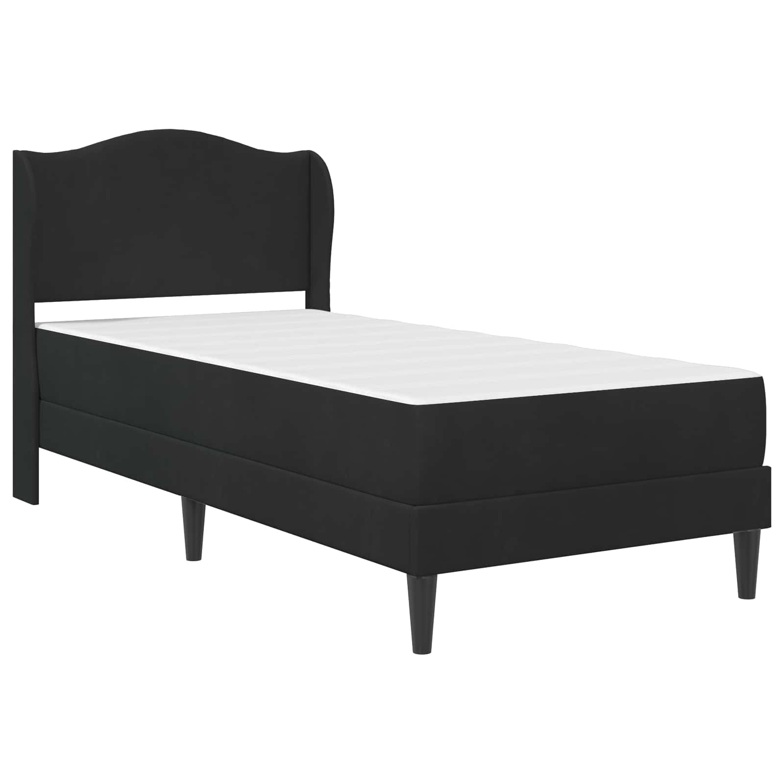 Krevetna konstrukcija s uzglavljem Crna 90 x 200 cm Baršun