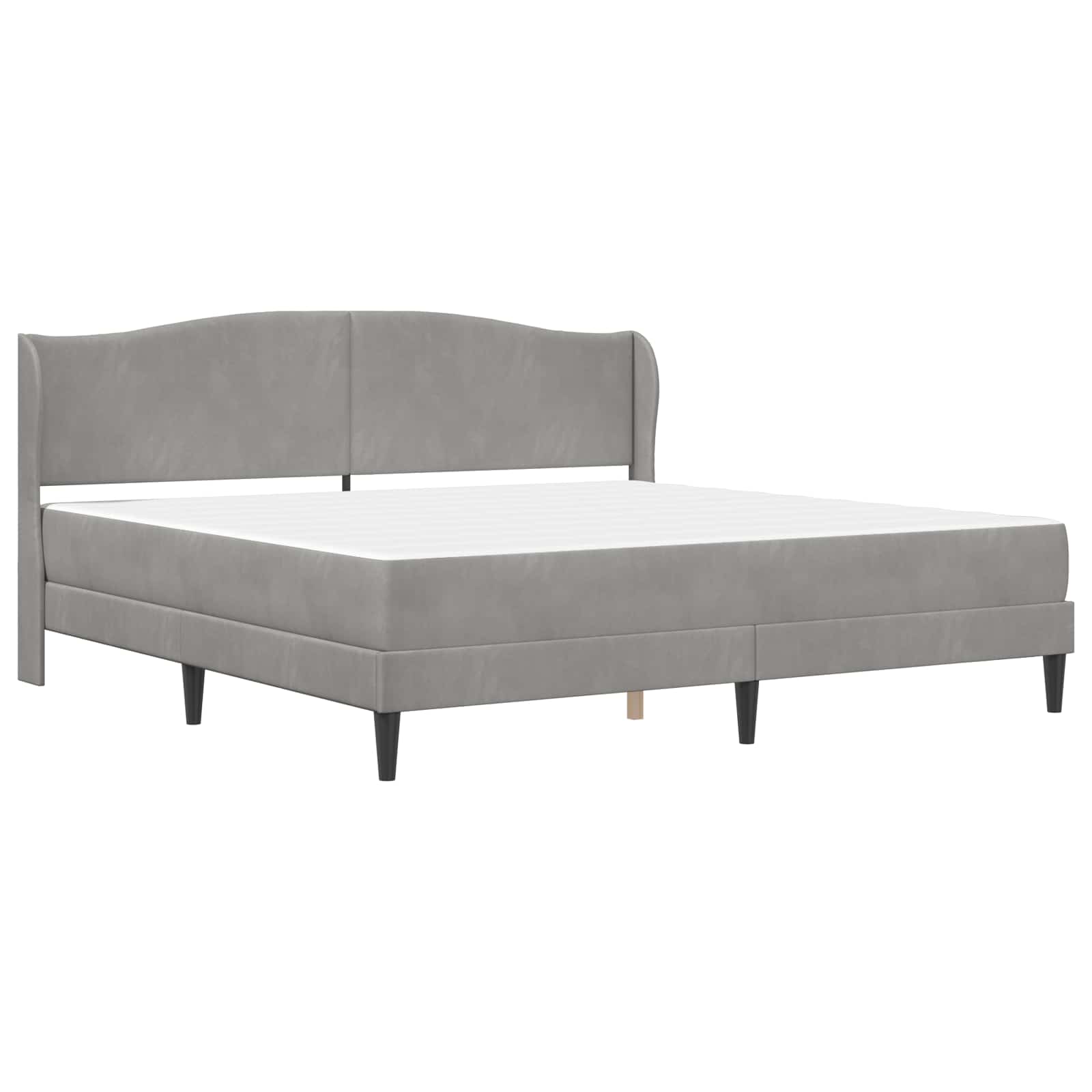 Krevetna konstrukcija Svjetlosiva 200 x 200 cm Baršun