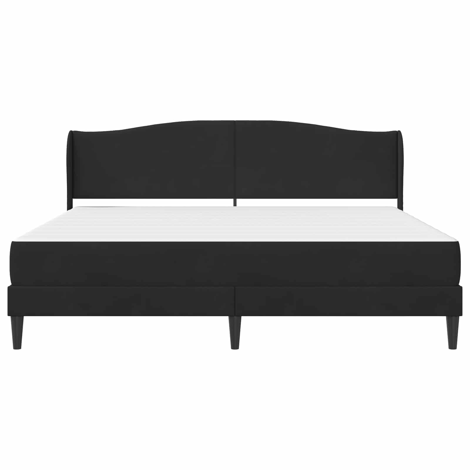 Krevetna konstrukcija s uzglavljem Crna 200 x 200 cm Baršun