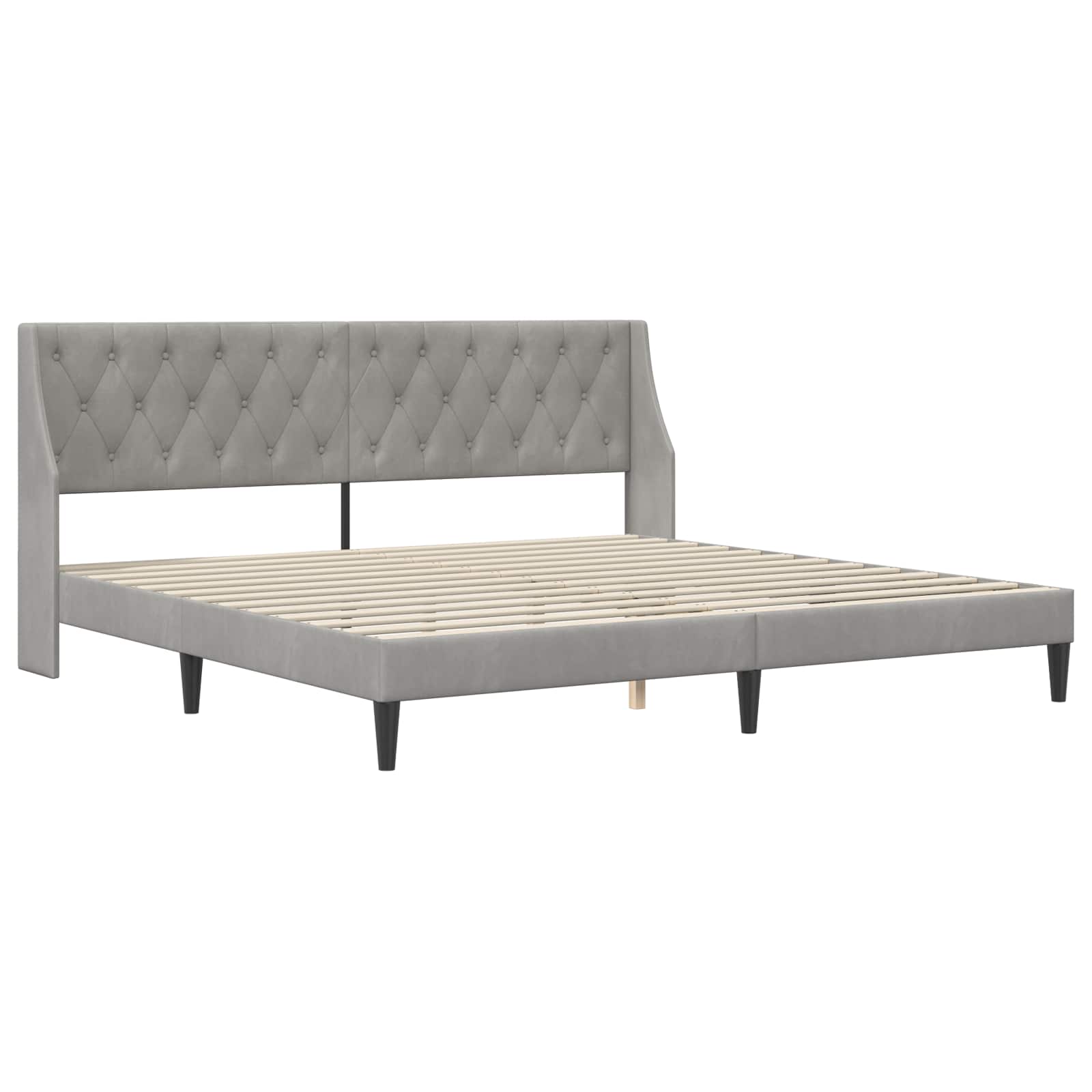 Okvir kreveta s madracem Svijetlo siva 180 x 200 cm Baršun