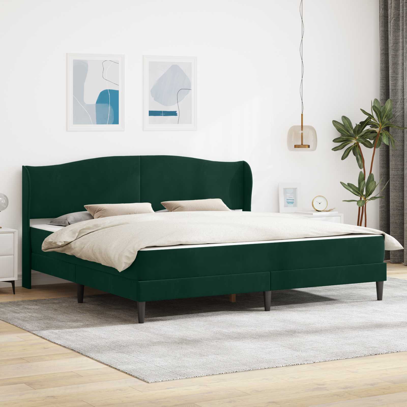 Krevetna konstrukcija s uzglavljem Crna 180 x 200 cm Baršun