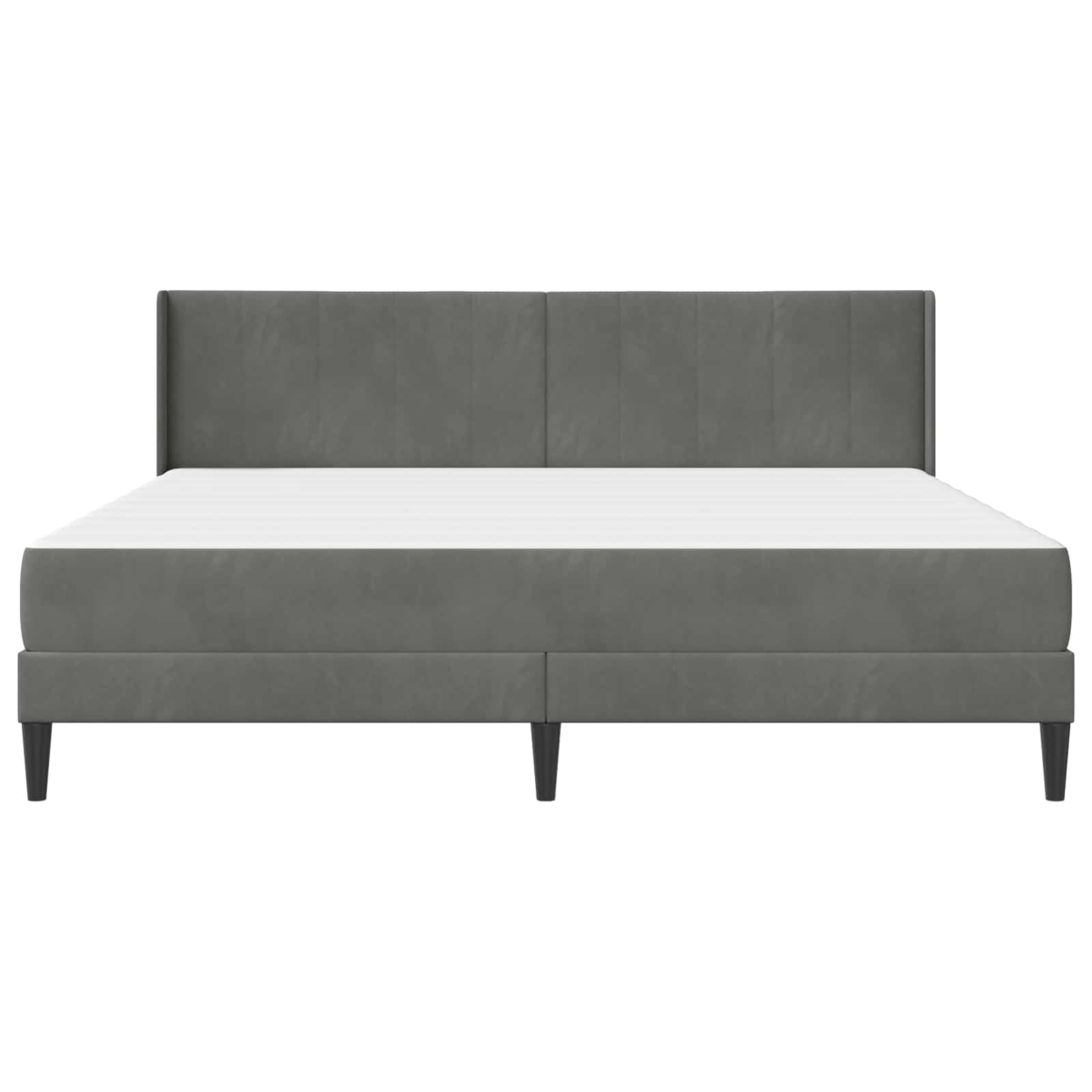 Okvir kreveta s madracem Tamno siva 200 x 200 cm Baršun