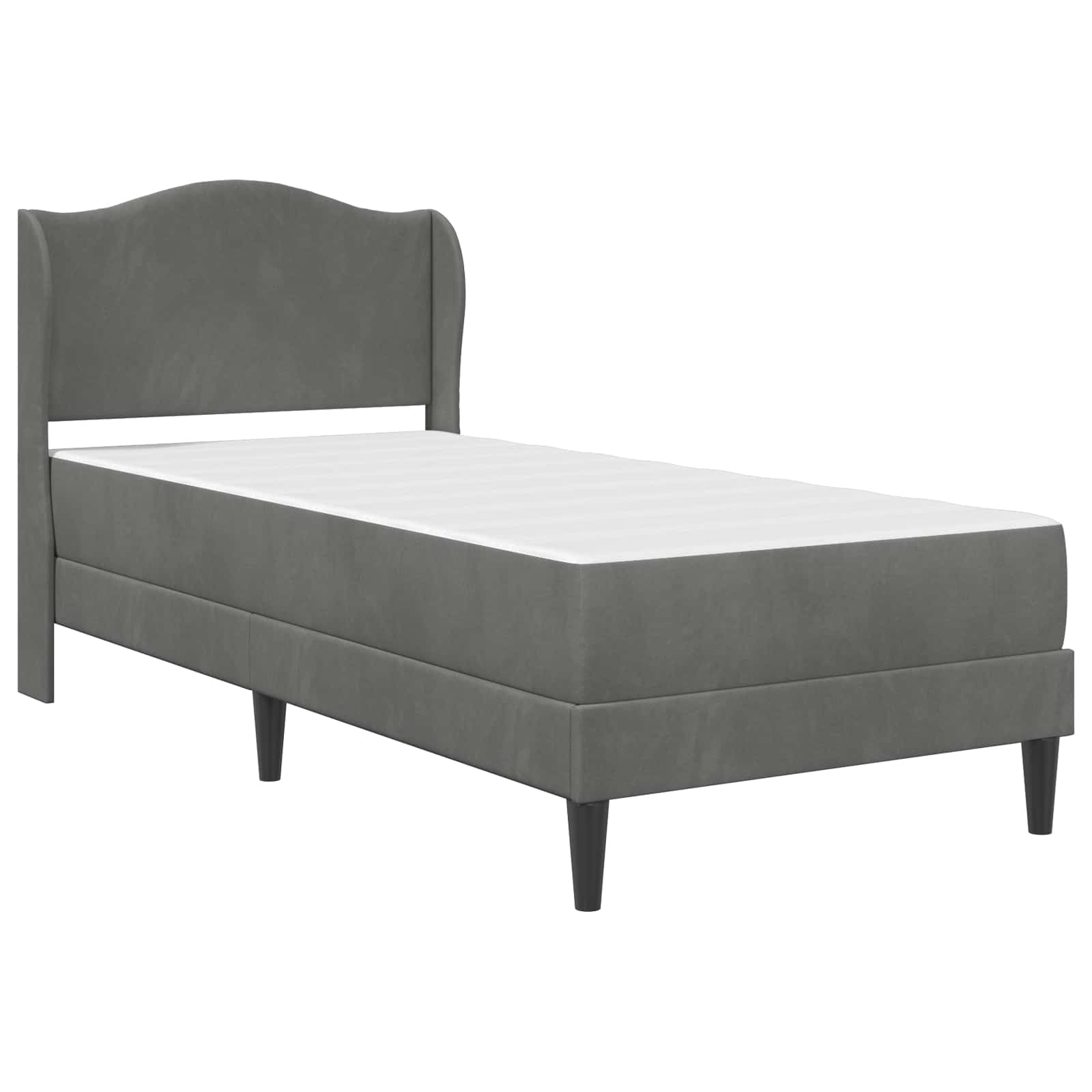Krevetna konstrukcija s uzglavljem Tamnosiva 90 x 190 cm Baršun