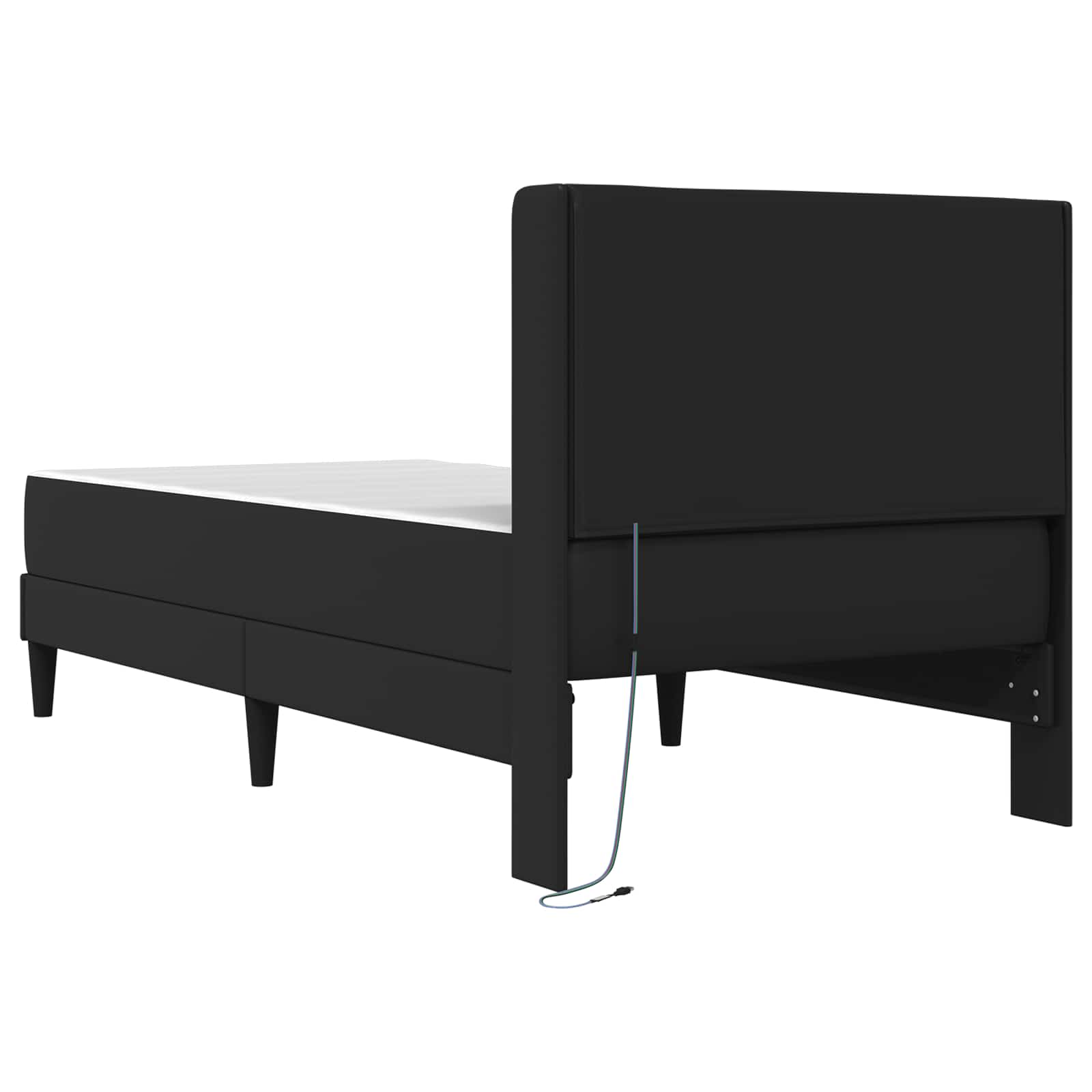 Okvir kreveta s madracem Crna 90 x 190 cm Lažna koža