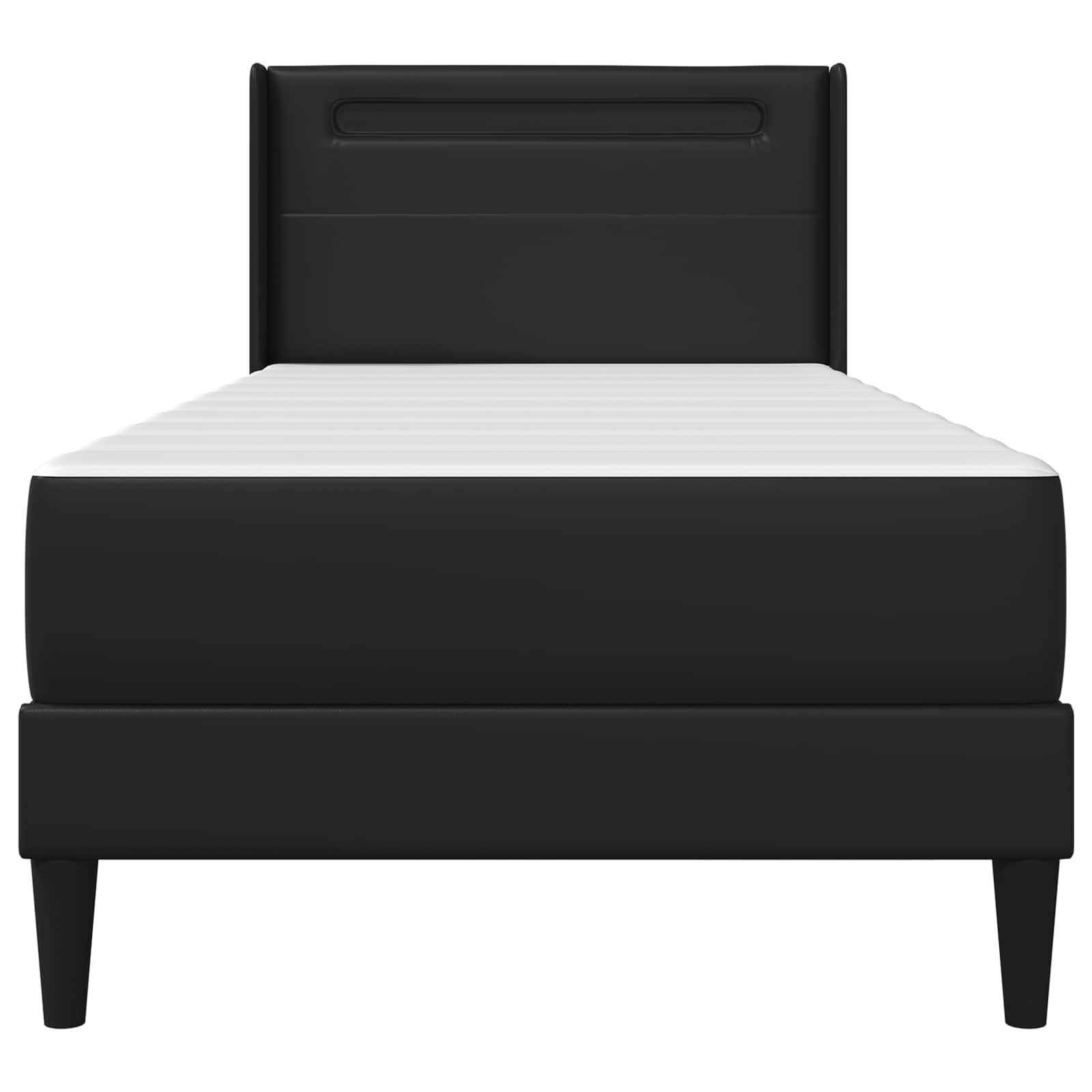 Okvir kreveta s madracem Crna 90 x 190 cm Lažna koža