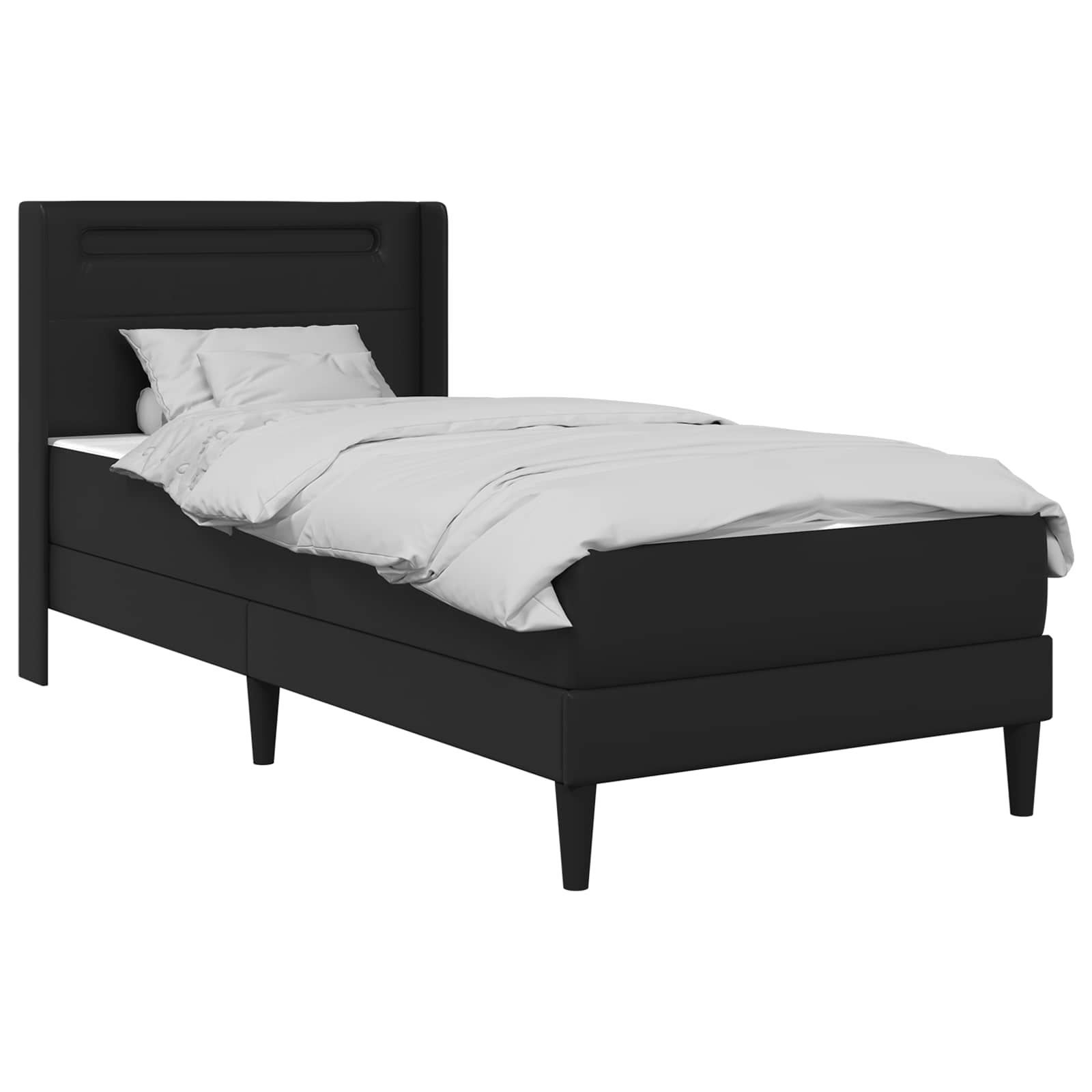 Okvir kreveta s madracem Crna 90 x 190 cm Lažna koža