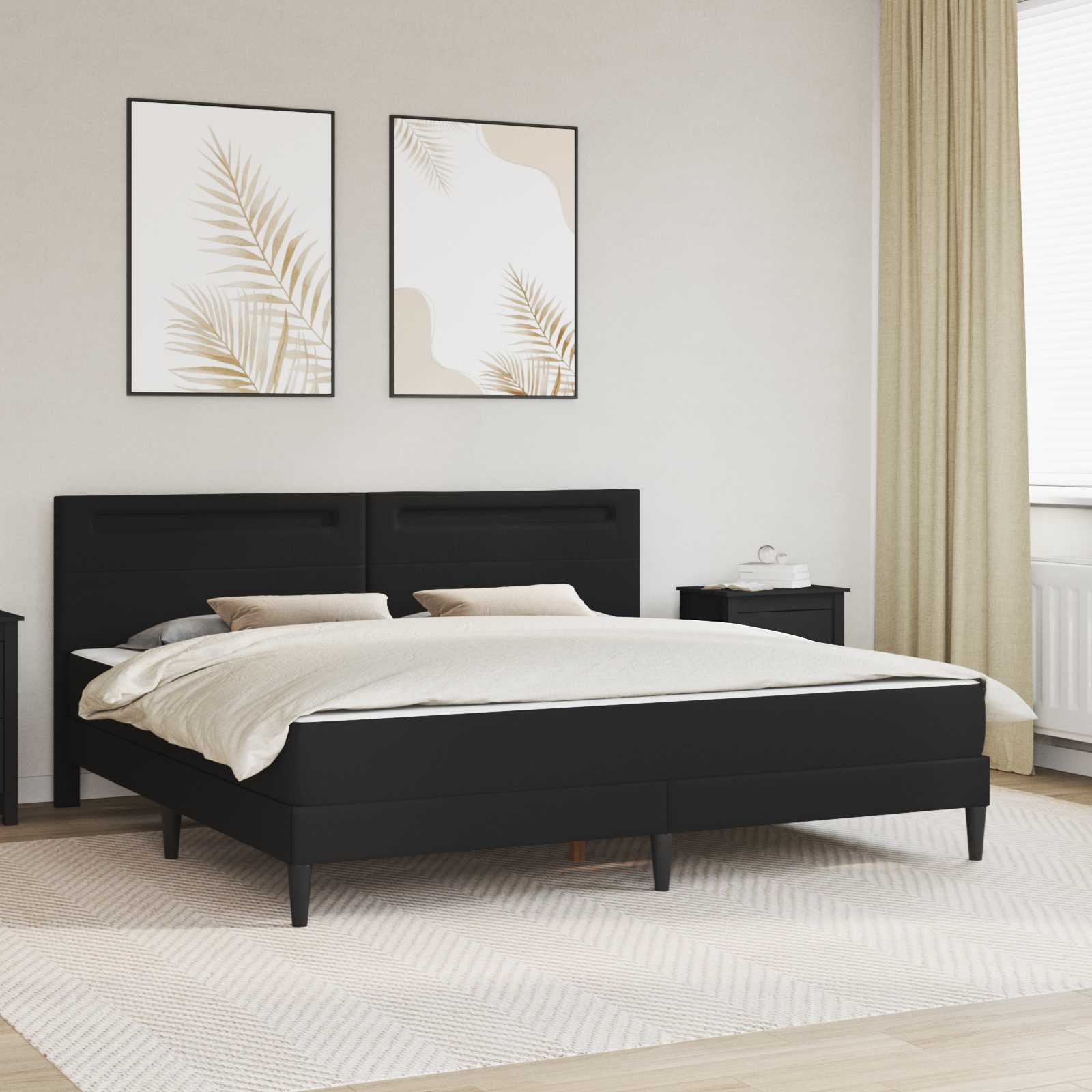 Krevetna konstrukcija Crna 180 x 200 cm Umjetna koža