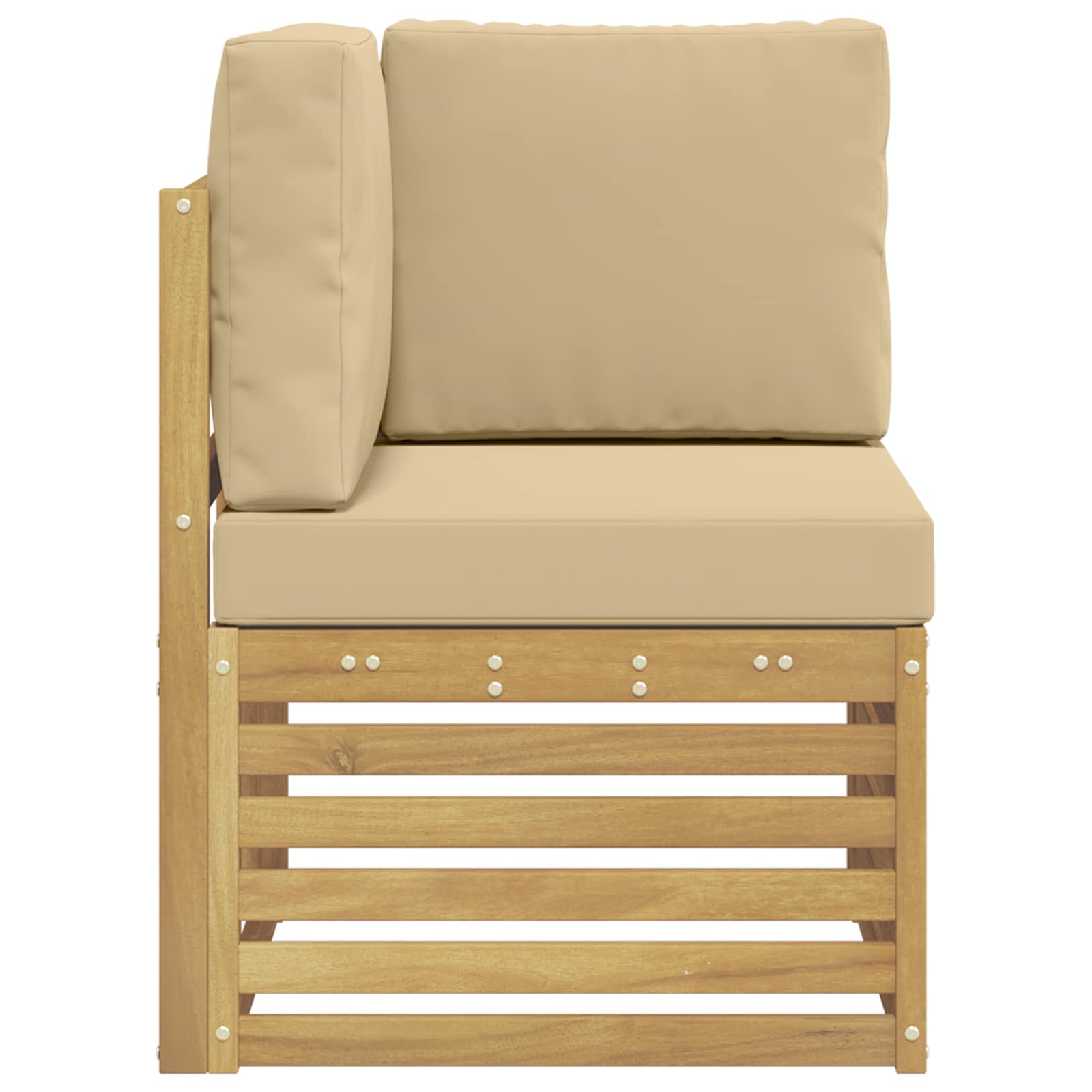 Vanjski kutni kauč Čvrsto drvo akacije Bijela