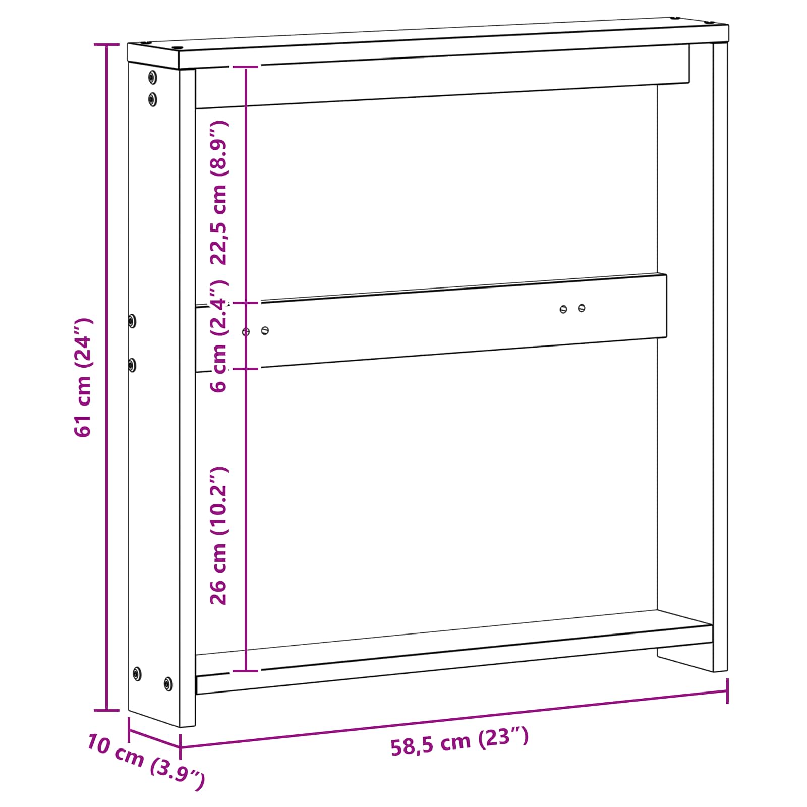 Modul naslona za ruke 2 pcs Bijela 58,5 x 10 x 61 cm