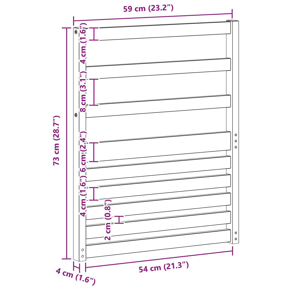 Modul naslona za ruke 2 kom. Bijela 59 x 4 x 73 cm