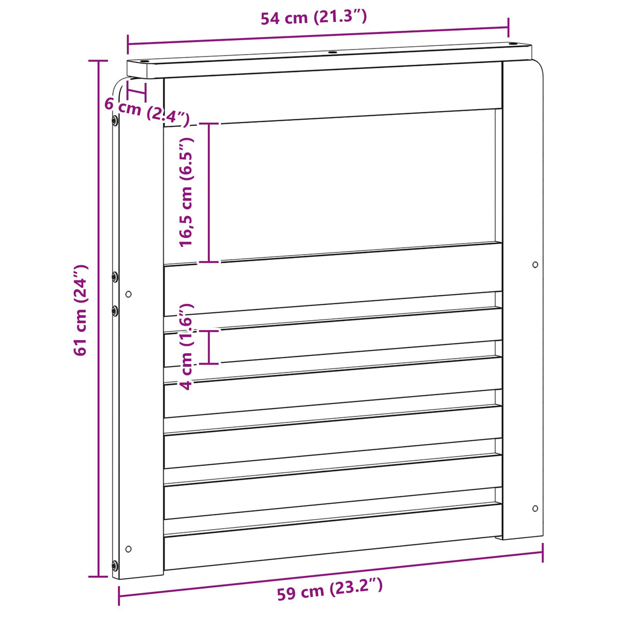 Modul naslona za ruke 2 kom. Bijela 59 x 6 x 61 cm