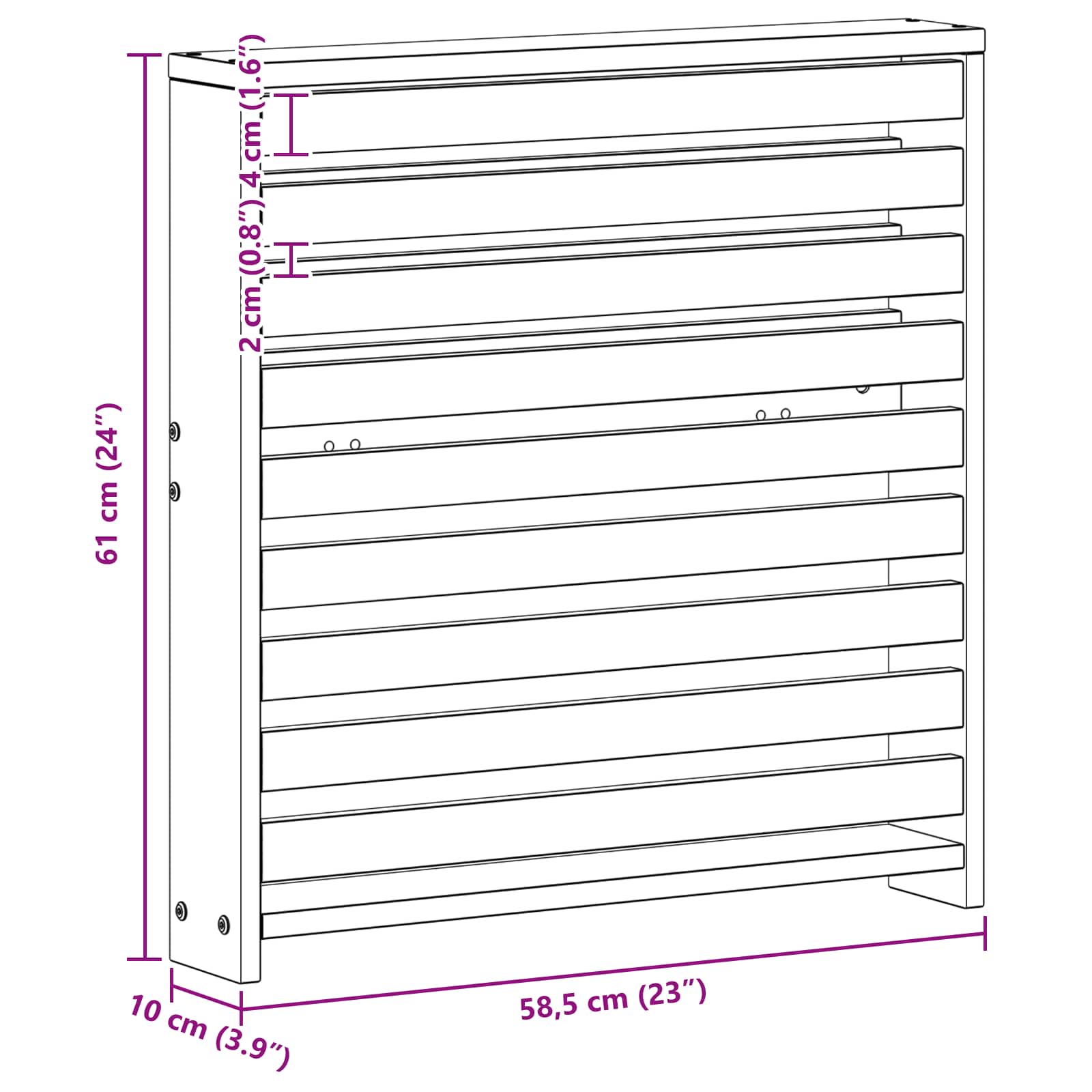 Modul naslona za ruke 2 pcs Bijela 58,5 x 10 x 61 cm