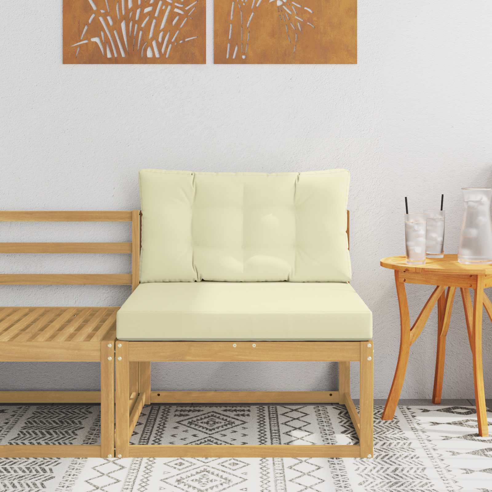 Srednja sofa za van Poliester Bijela