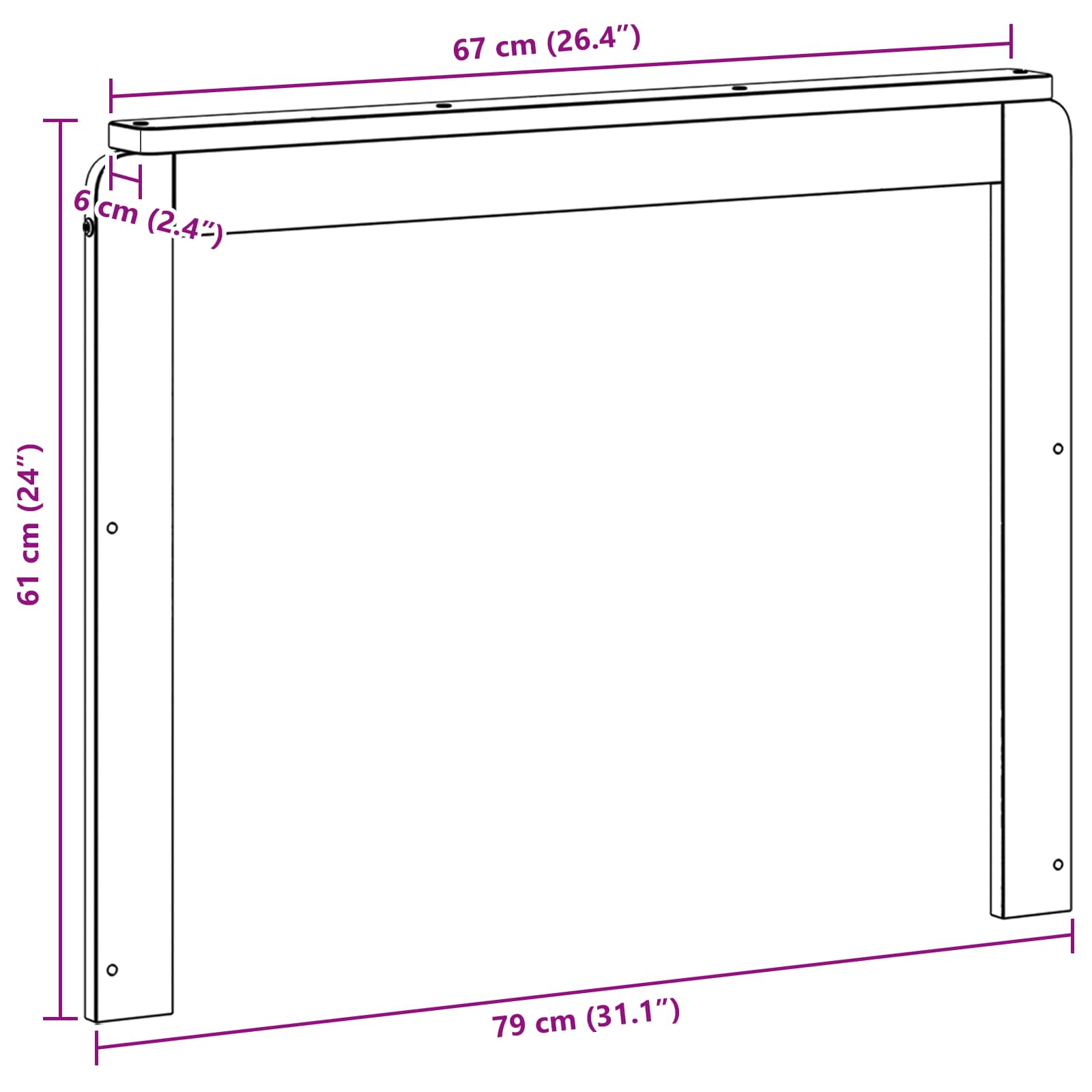 Modul naslona za ruke 2 pcs Bijela 79 x 6 x 61 cm