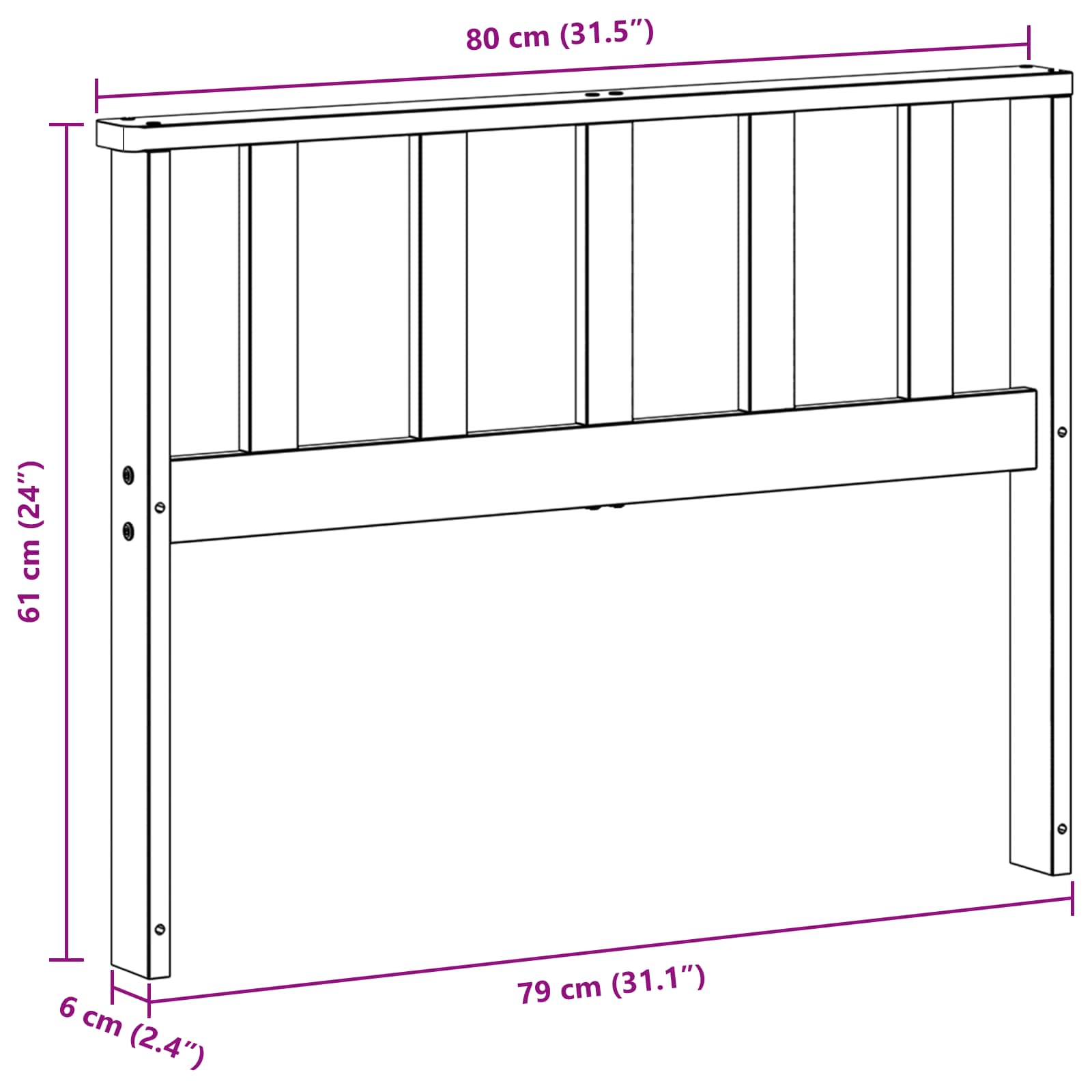 Modul naslonjača 2 pcs Bijela 80 x 6 x 61 cm