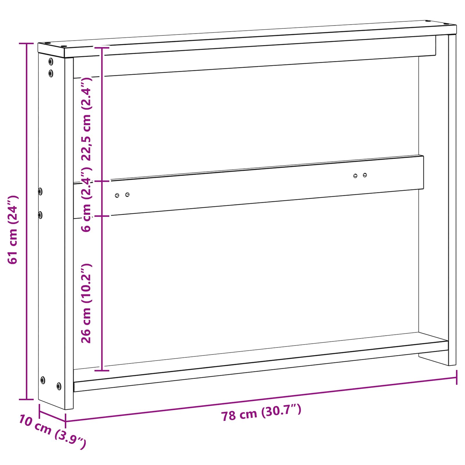 Modul naslona 2 pcs Bijela 78,5 x 10 x 61 cm