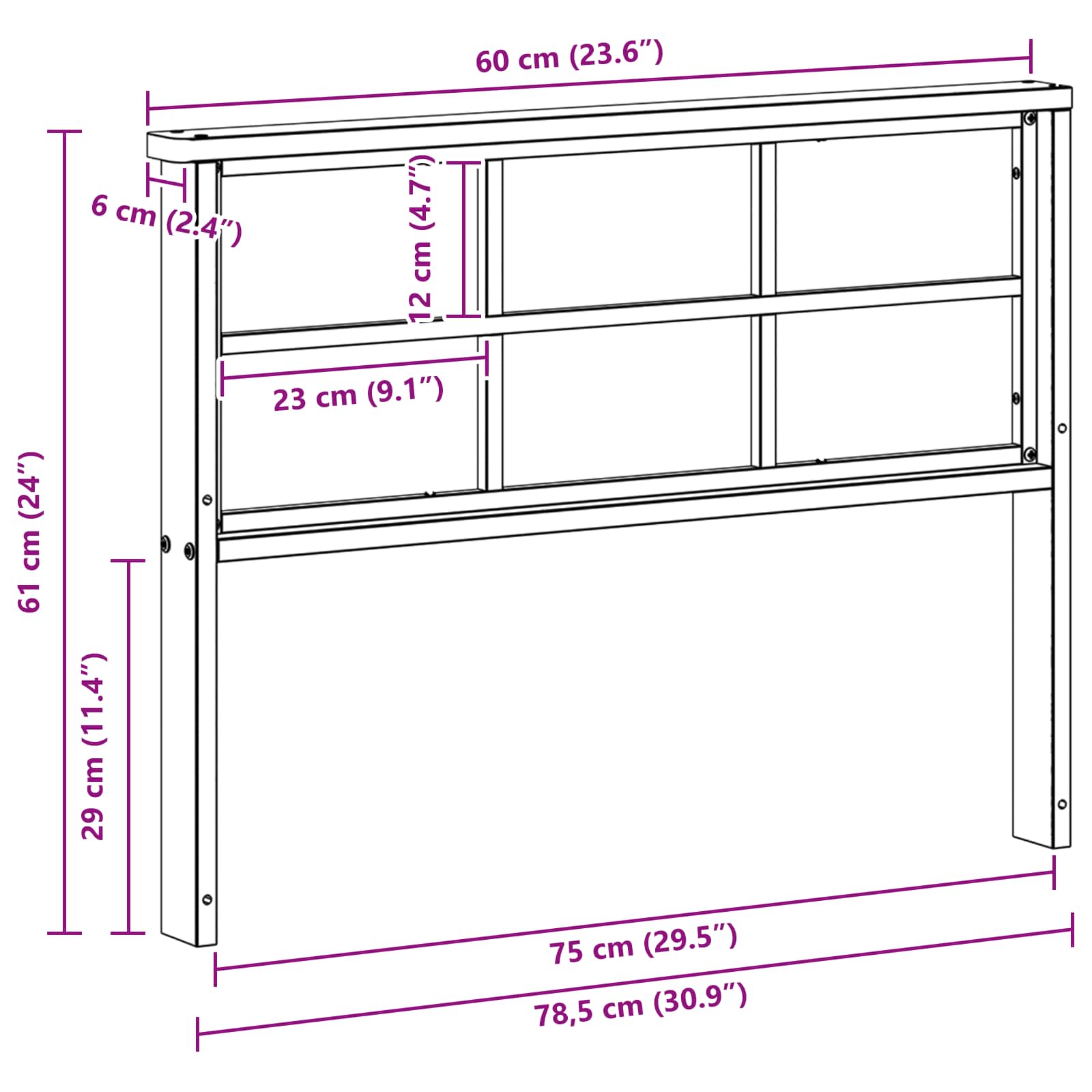 Modul naslona za ruke 2 pcs Bijela 80 x 6 x 61 cm