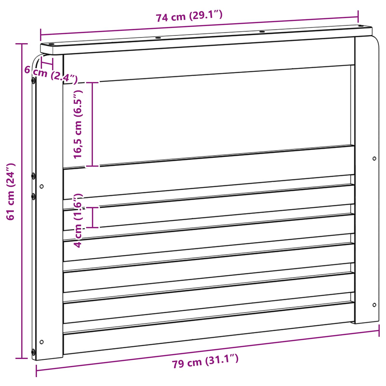 Modul naslona za ruke 2 pcs Bijela 79 x 6 x 61 cm