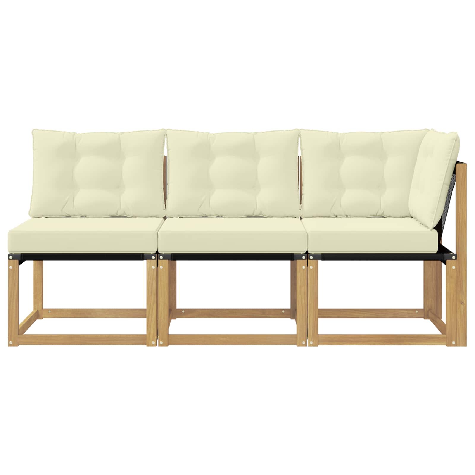 Vanjski srednji i kutni kauč s jastukom 3 Komad Bijela