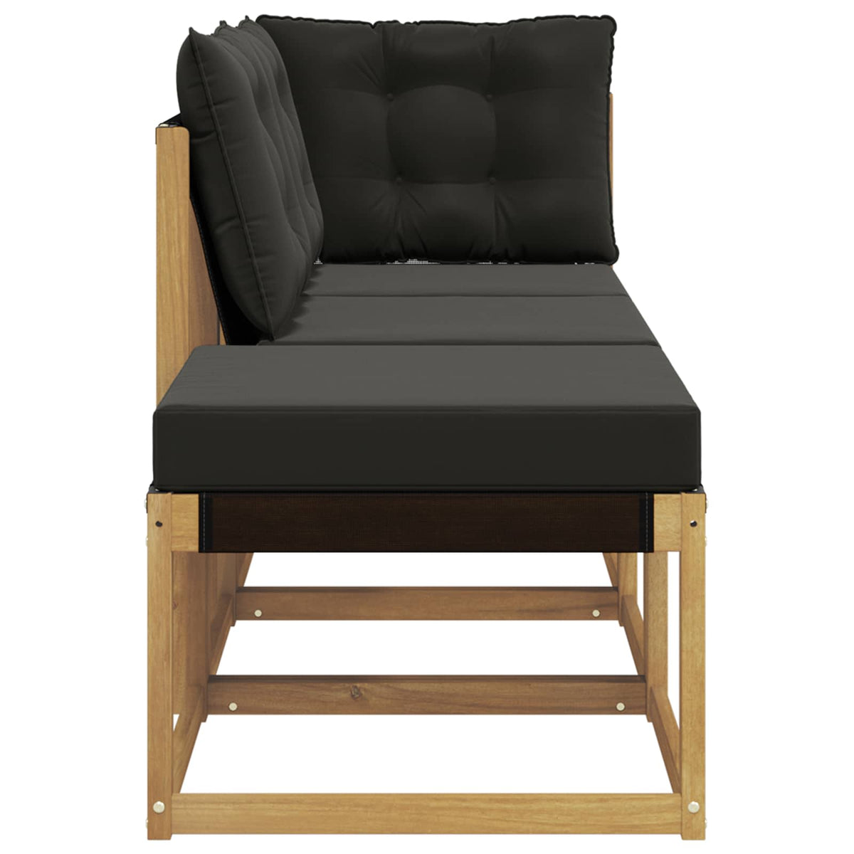 3 kom. Sekcionalna sofa Masivno bagremovo drvo, Tekstilen