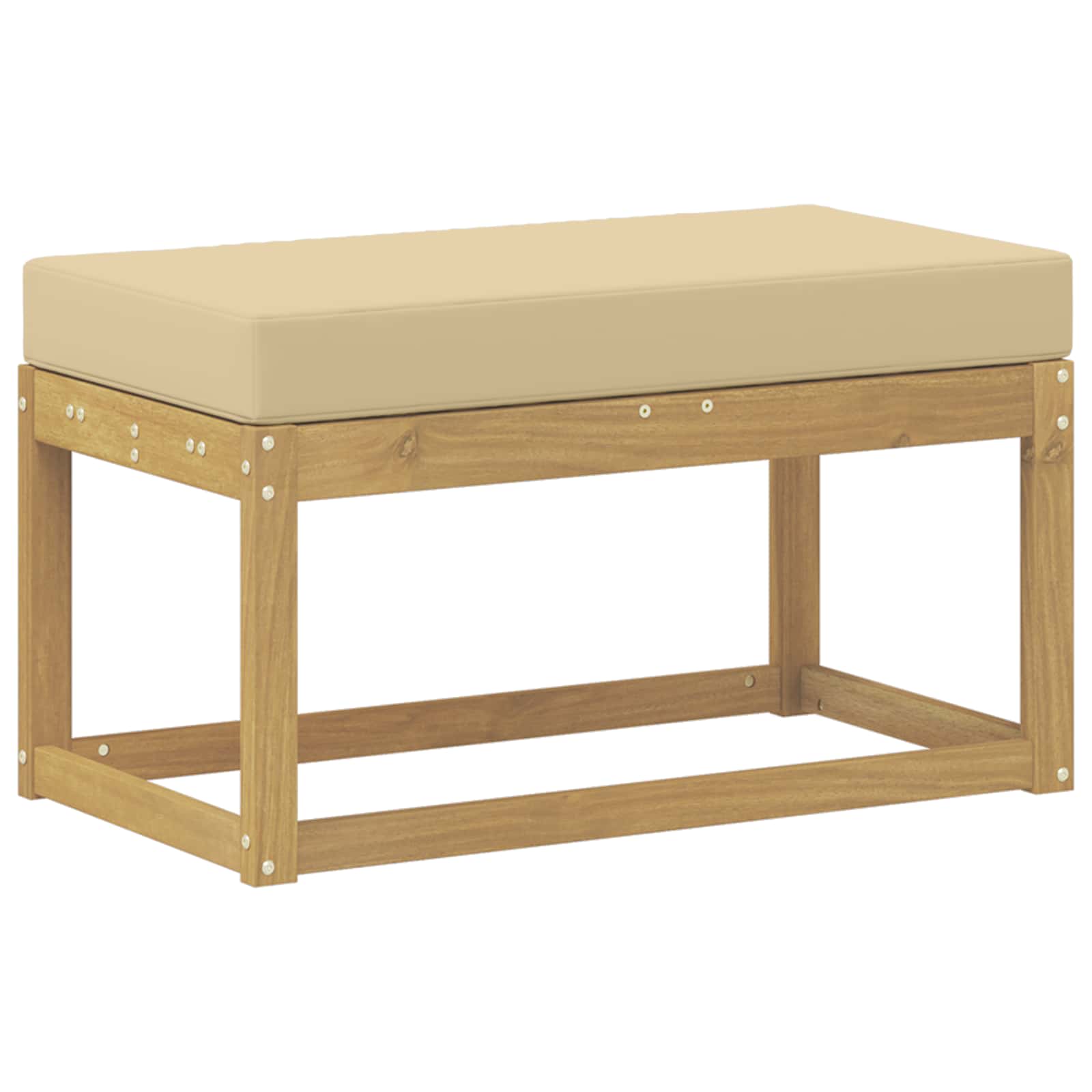 Vanjska stolica klupa s jastukom Bijela 80 x 43 x 45 cm