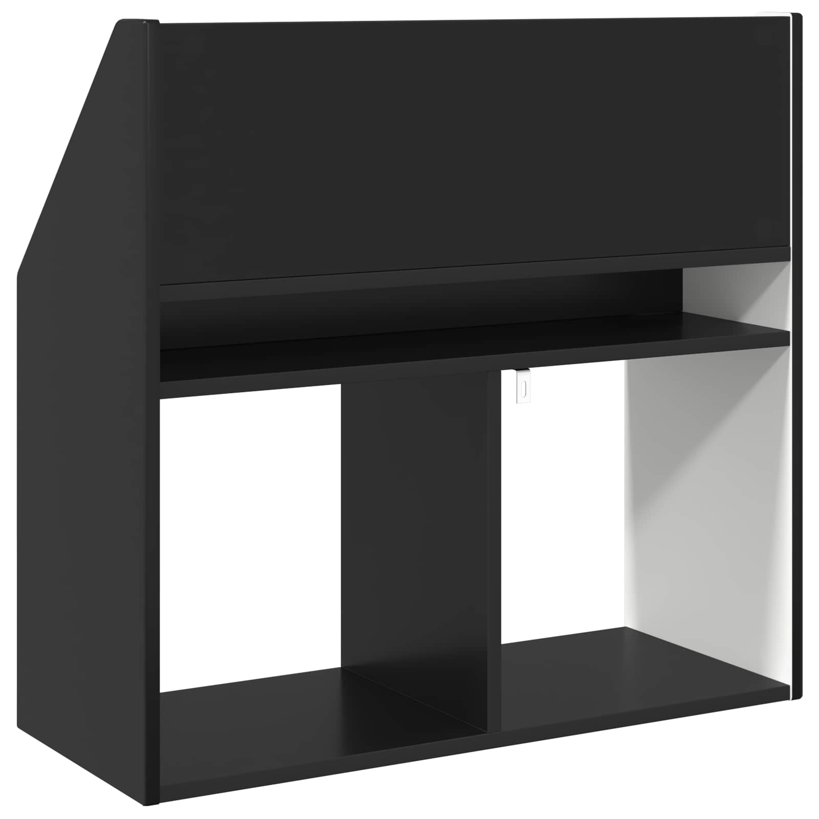 Polica za knjige za djecu s pohranom Crna 72,5 x 29,5 x 69 cm