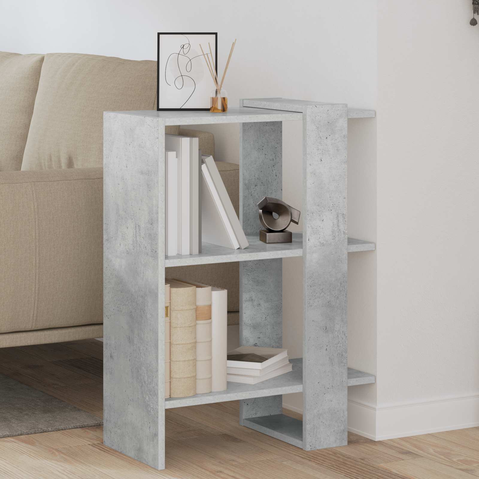 Polica Betonski sivi 52 x 25 x 71,5 cm Konstruirano drvo