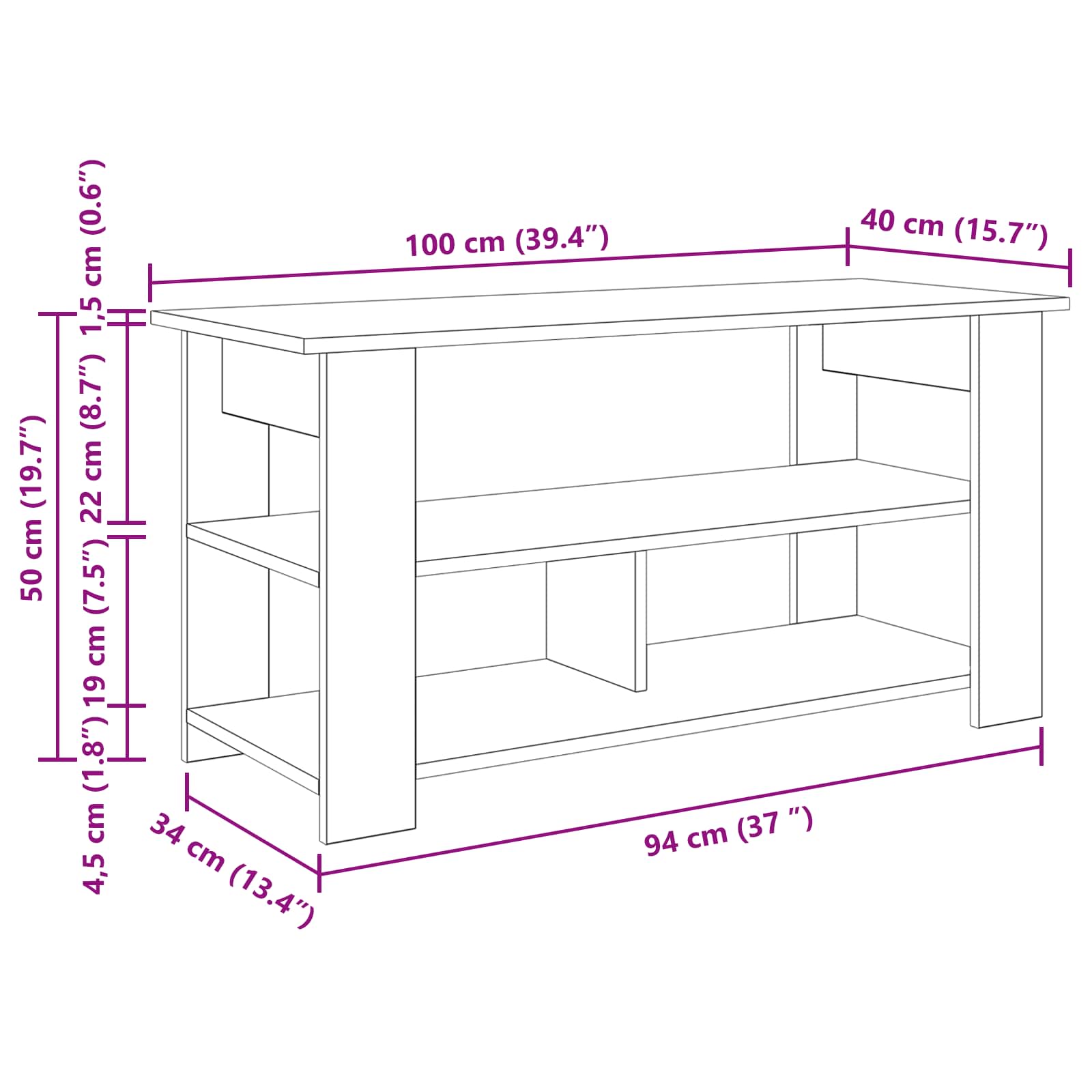 Stalak za TV Siva Sonoma 100 x 40 x 50 cm