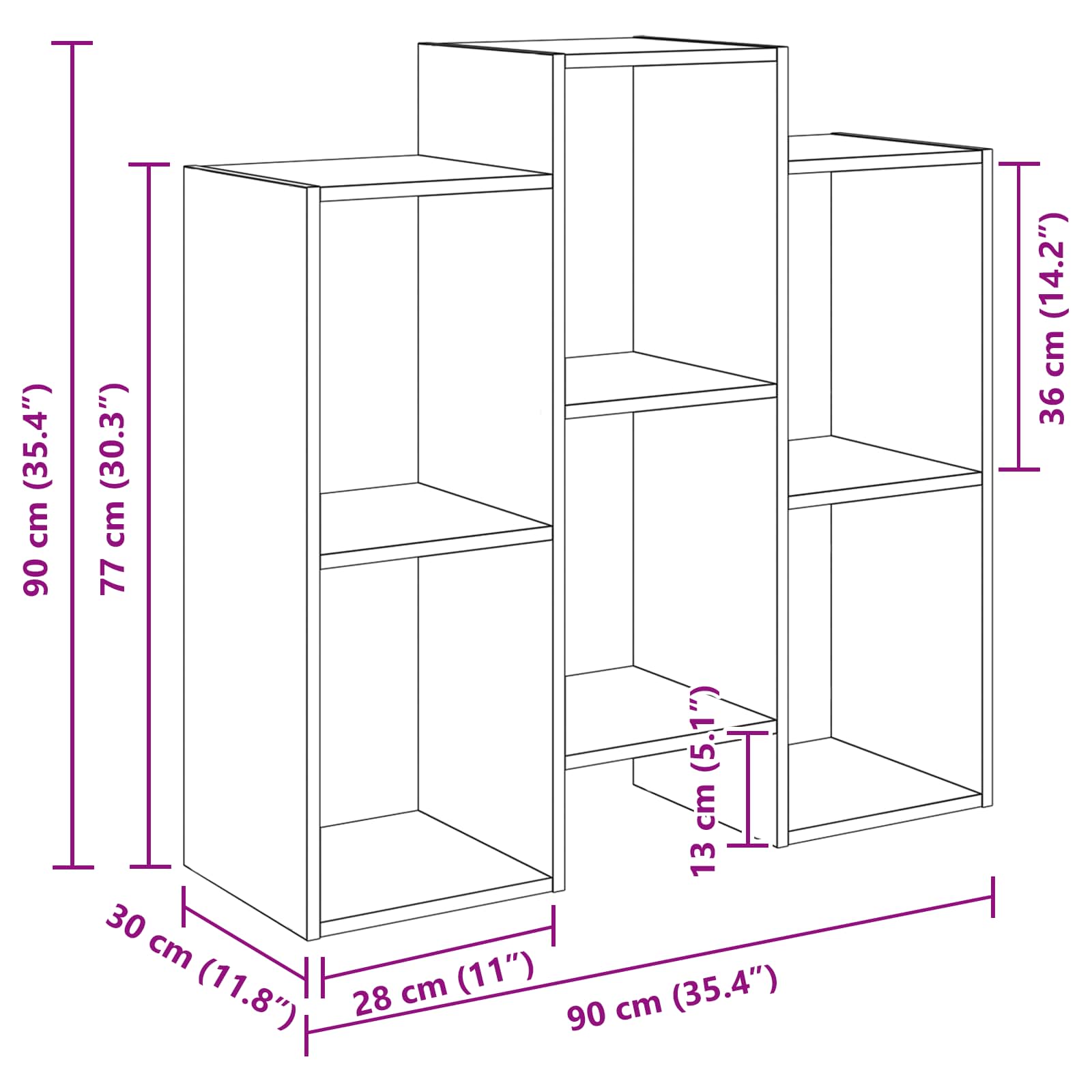 Kreveta Siva Sonoma 90 x 30 x 90 cm