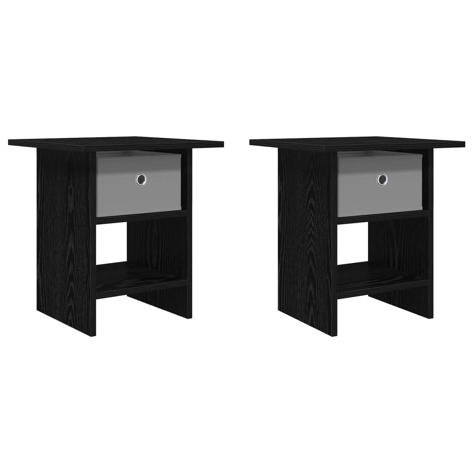 Noćni ormarić s ladicama 2 pcs Crni hrast 41 x 40 x 45 cm
