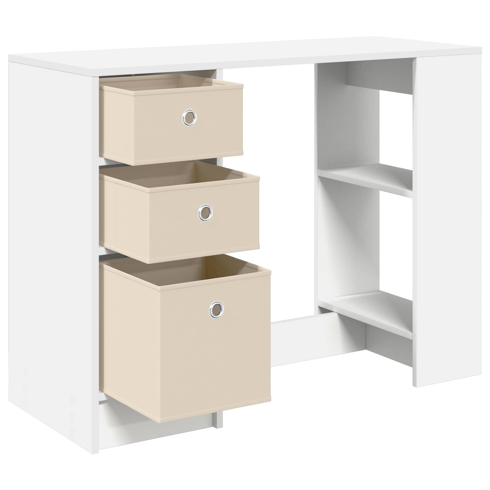 Stol s ladicama Bijelo 100 x 40 x 75 cm Konstruirano drvo