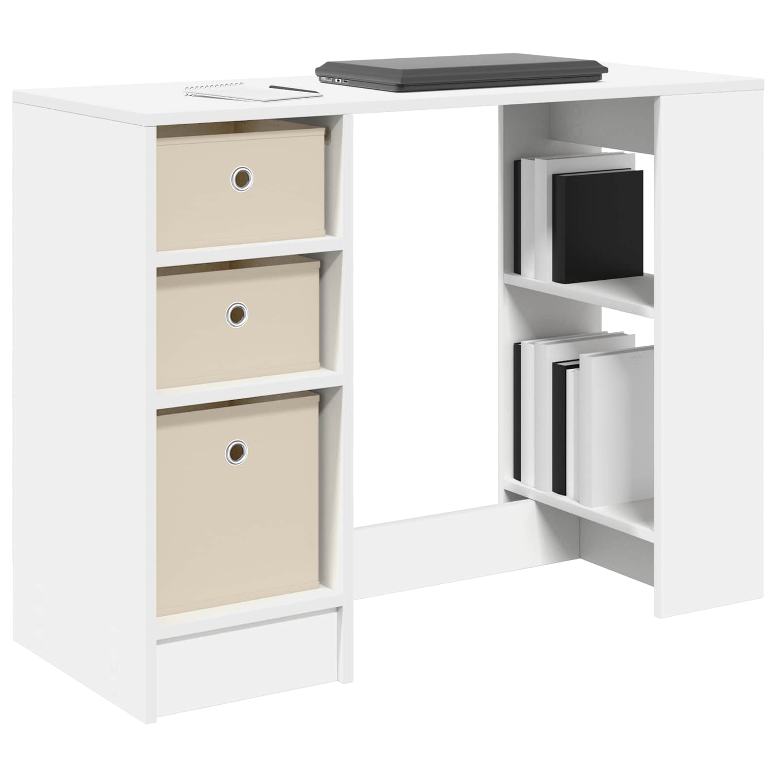 Stol s ladicama Bijelo 100 x 40 x 75 cm Konstruirano drvo