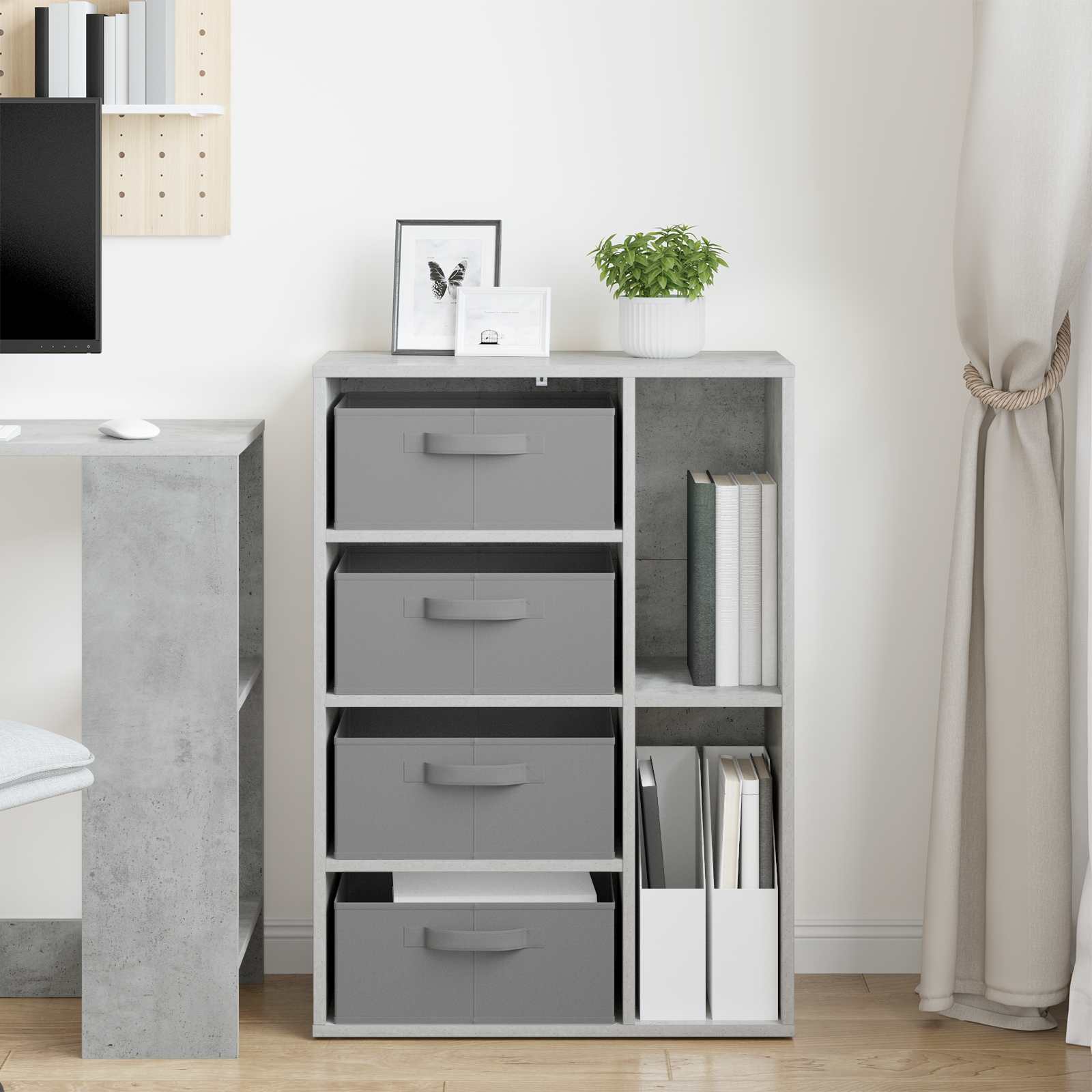 Kreveta s ladicama Betonski sivi 60 x 33,5 x 84 cm