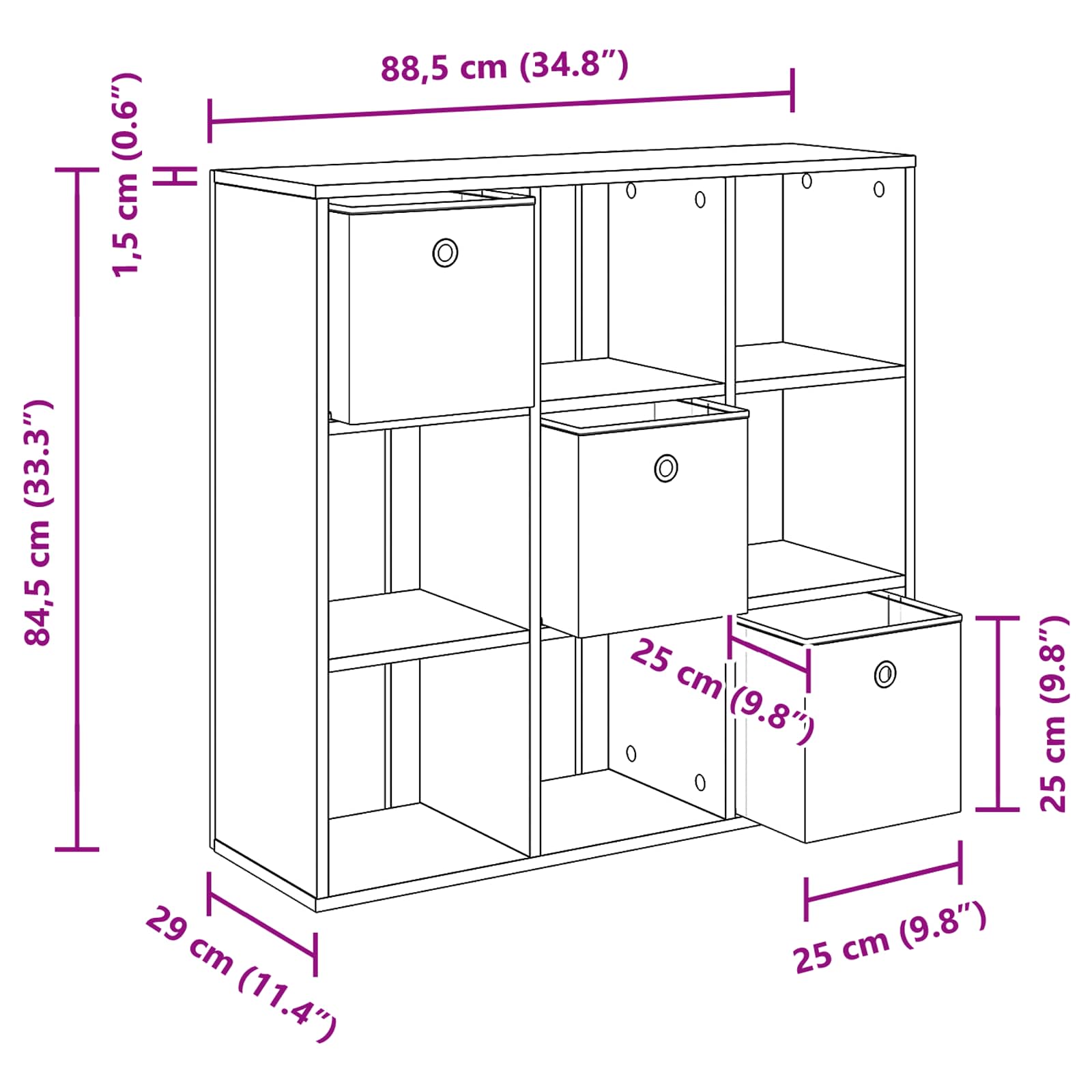 Kreveta s ladicama Sonoma hrast 88,5 x 29 x 84,5 cm