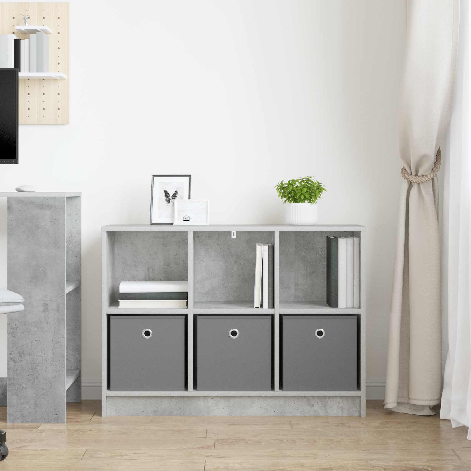 Kreveta s ladicama Betonski sivi 88,5 x 27,5 x 63,5 cm