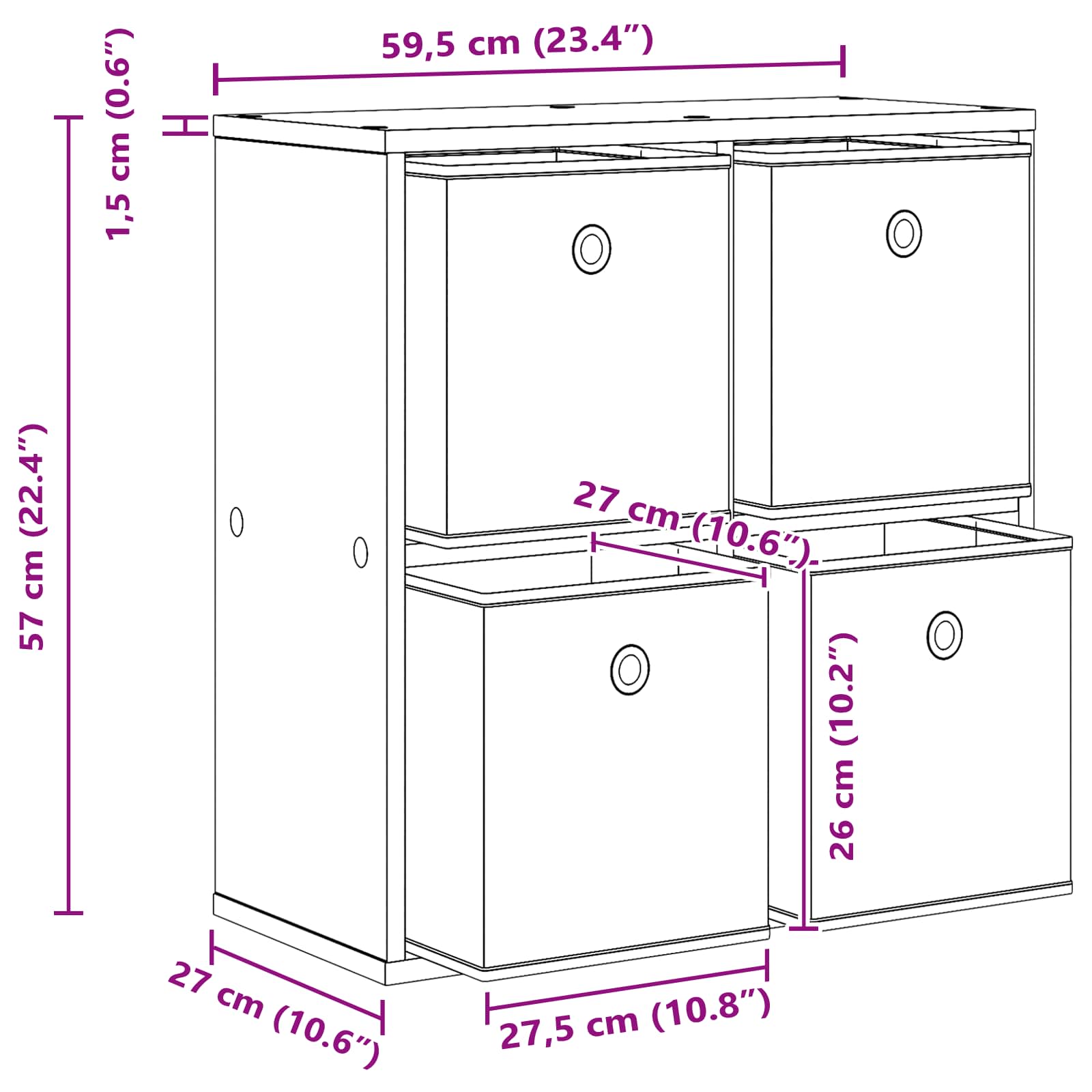 Kreveta s ladicama Staro drvo 59,5 x 27 x 57 cm