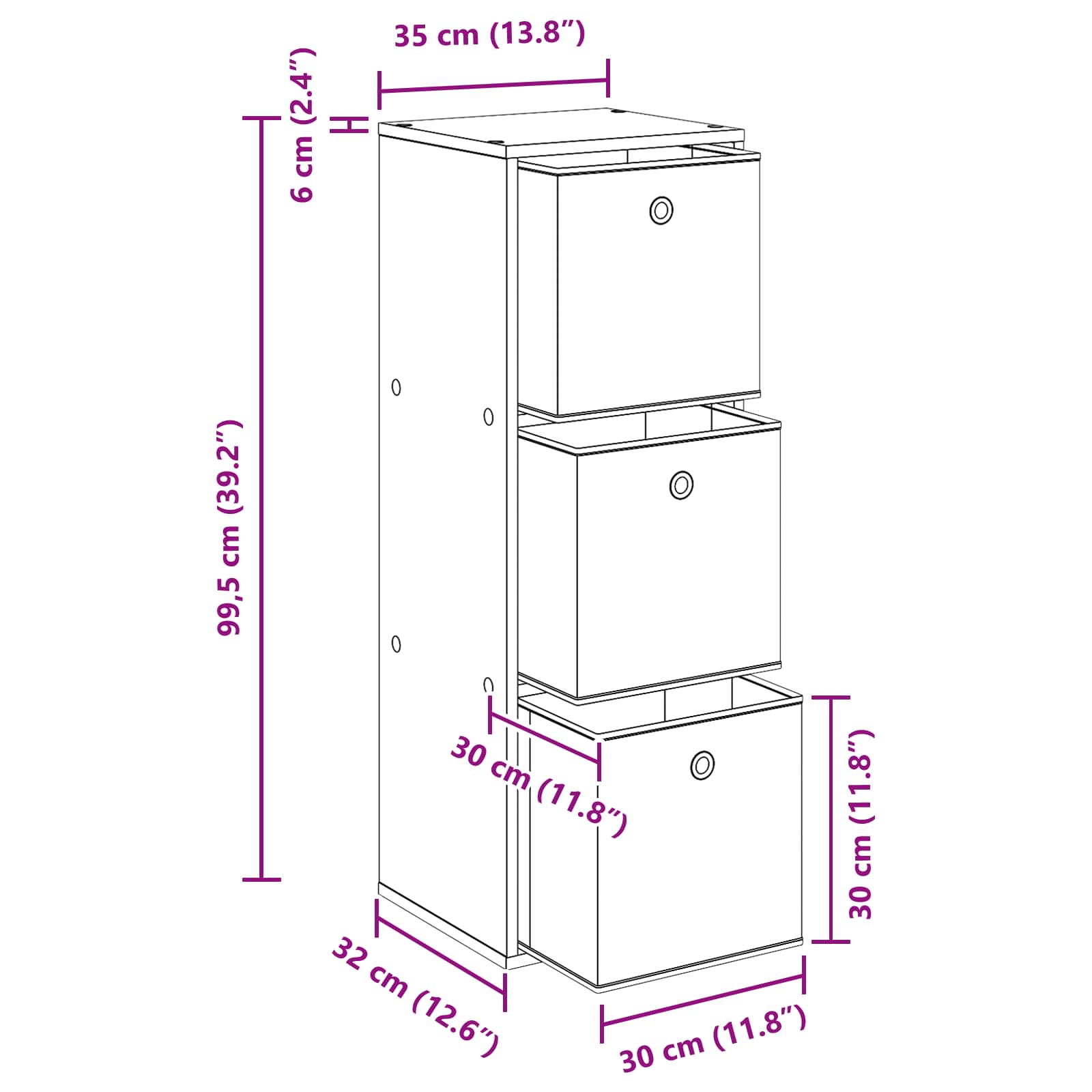Kreveta s ladicama Dimljeni hrast 35 x 32 x 99,5 cm