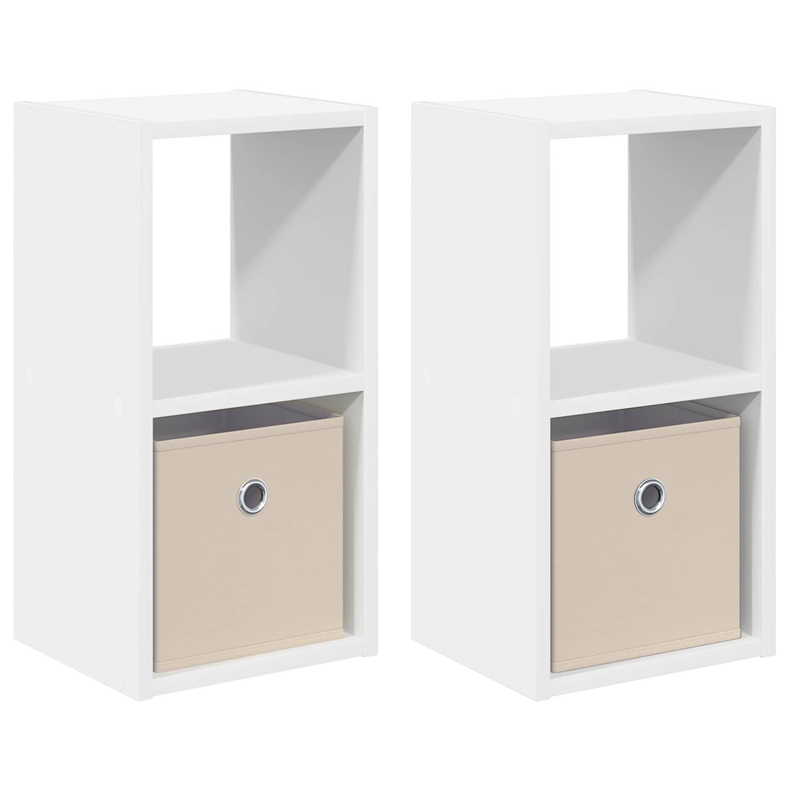 Noćni ormarić s ladicama 2 pcs Bijelo 25,5 x 22 x 49,5 cm